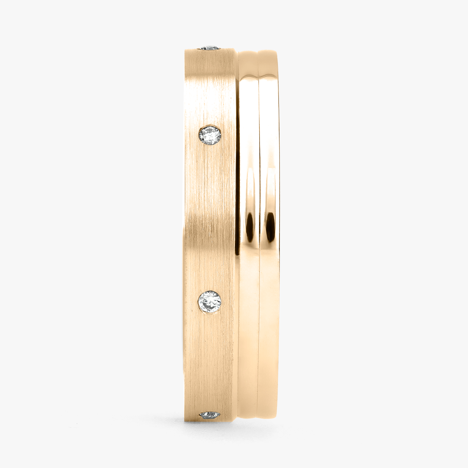 Argolla Bosque Confort Rellena 5mm Brillante con incrustaciones, oro amarillo