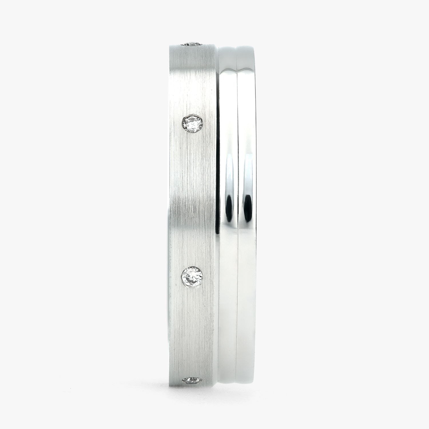 Argolla Bosque Confort Rellena 5mm Brillante con incrustaciones, oro blanco