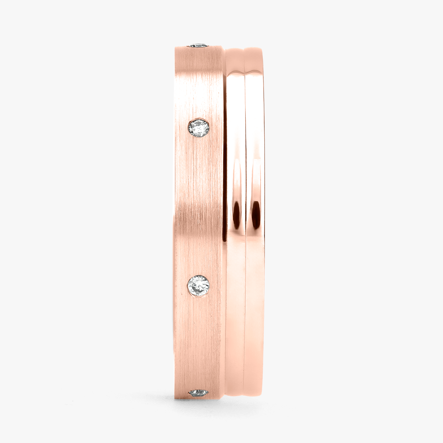 Argolla Bosque Confort Rellena 5mm Brillante con incrustaciones, oro rosado