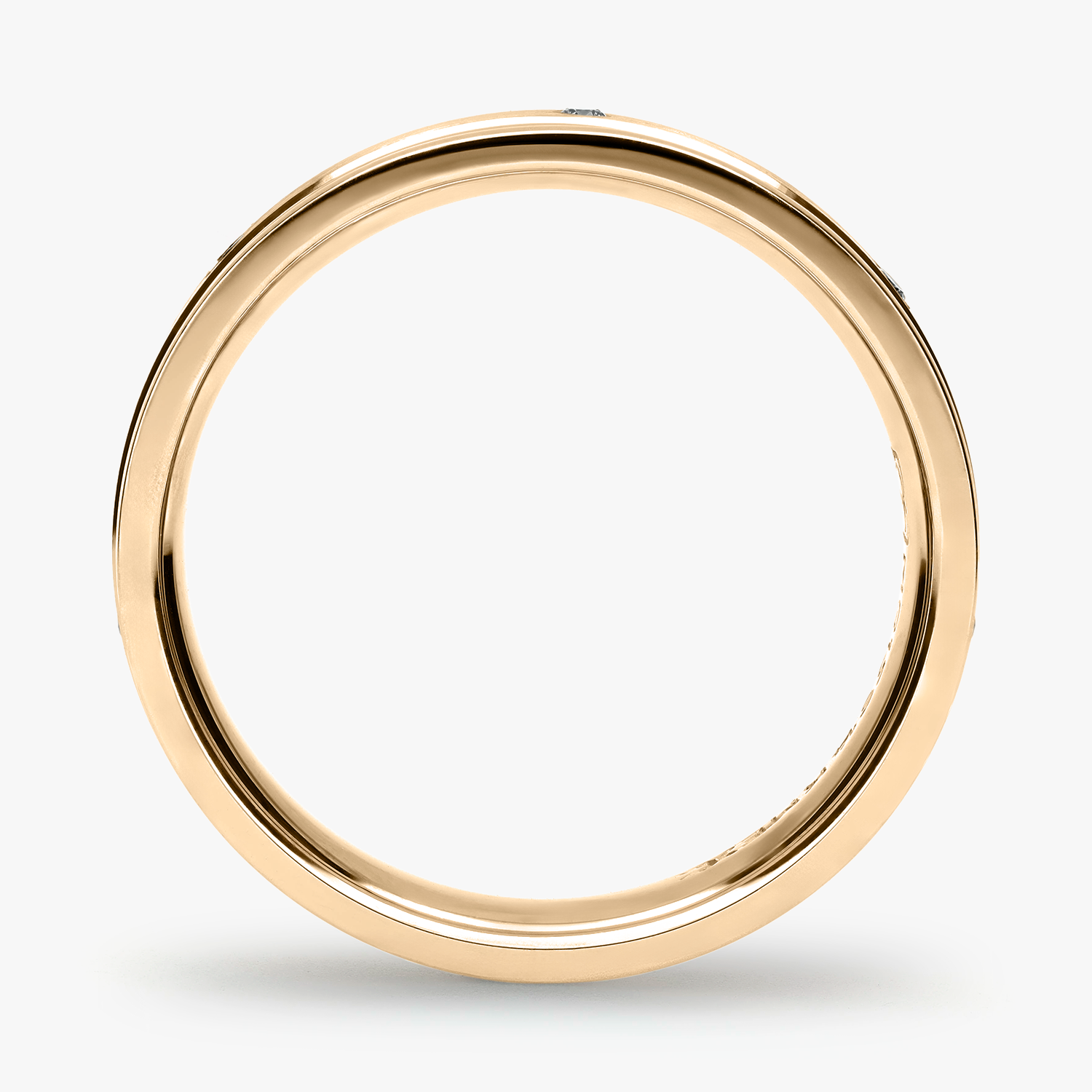 Argolla Bosque Confort Rellena 5mm Brillante con incrustaciones, oro amarillo