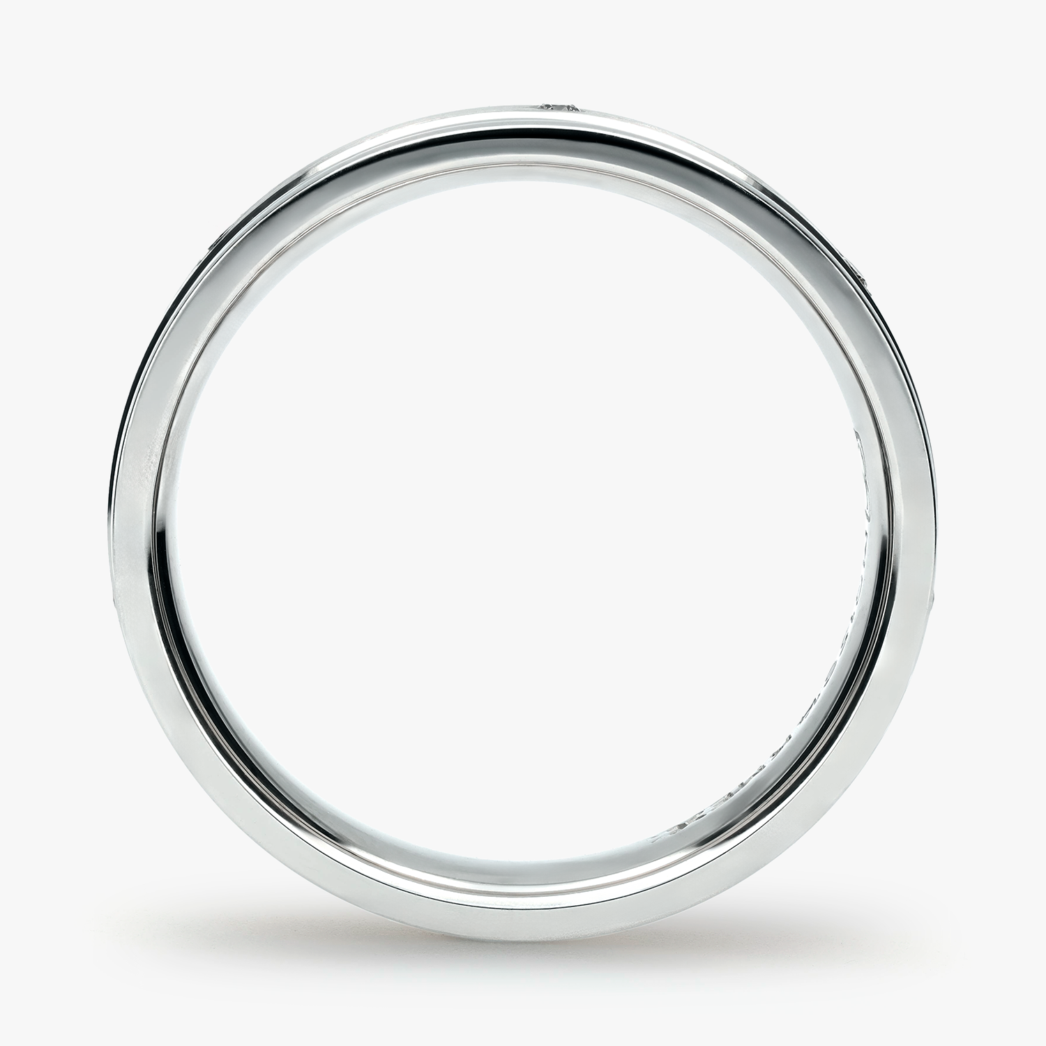 Argolla Bosque Confort Rellena 5mm Brillante con incrustaciones, oro blanco