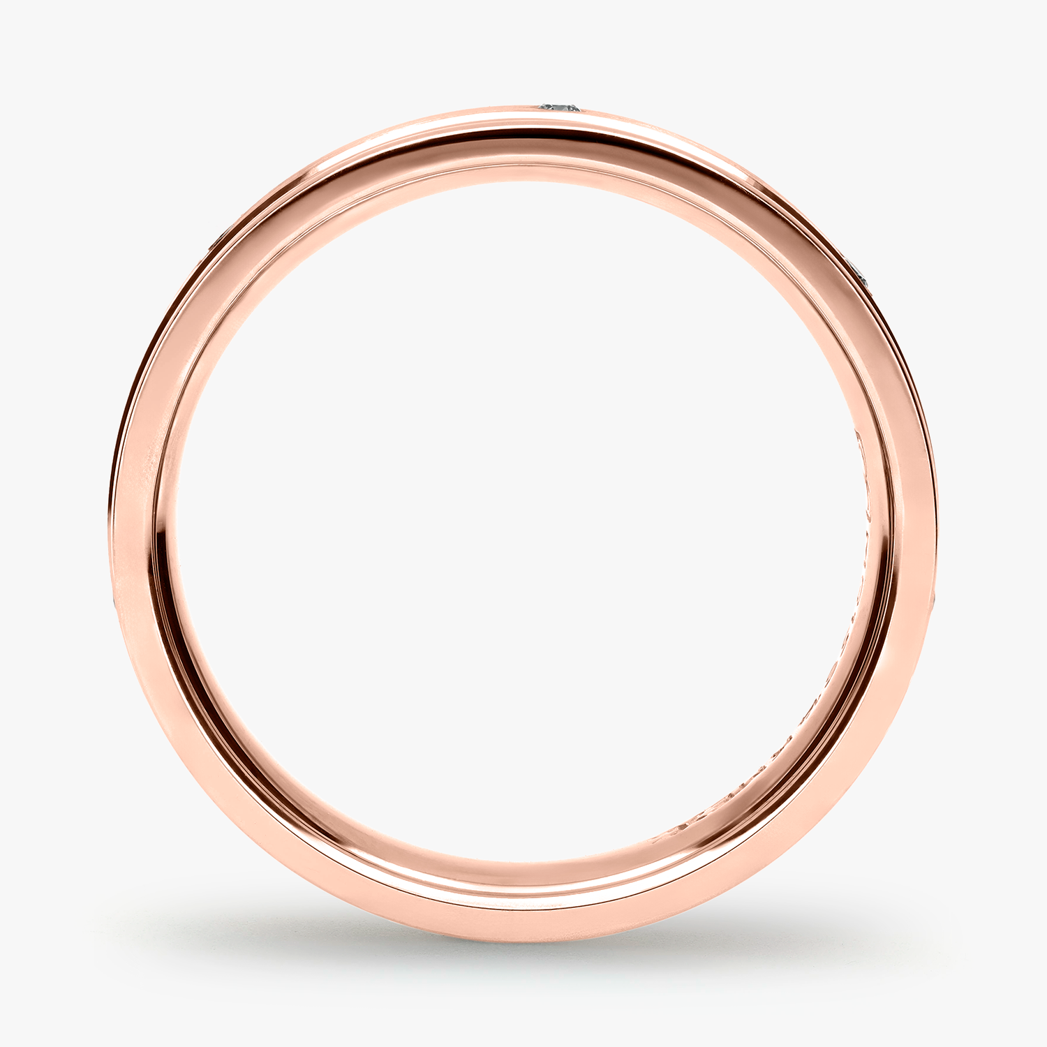 Argolla Bosque Confort Rellena 5mm Brillante con incrustaciones, oro rosado