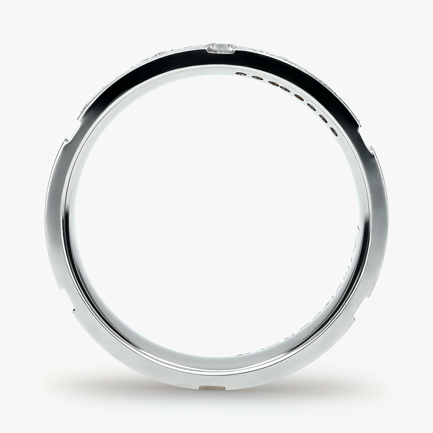 Argolla Llano Confort Rellena 5mm Brillante con incrustaciones, oro blanco