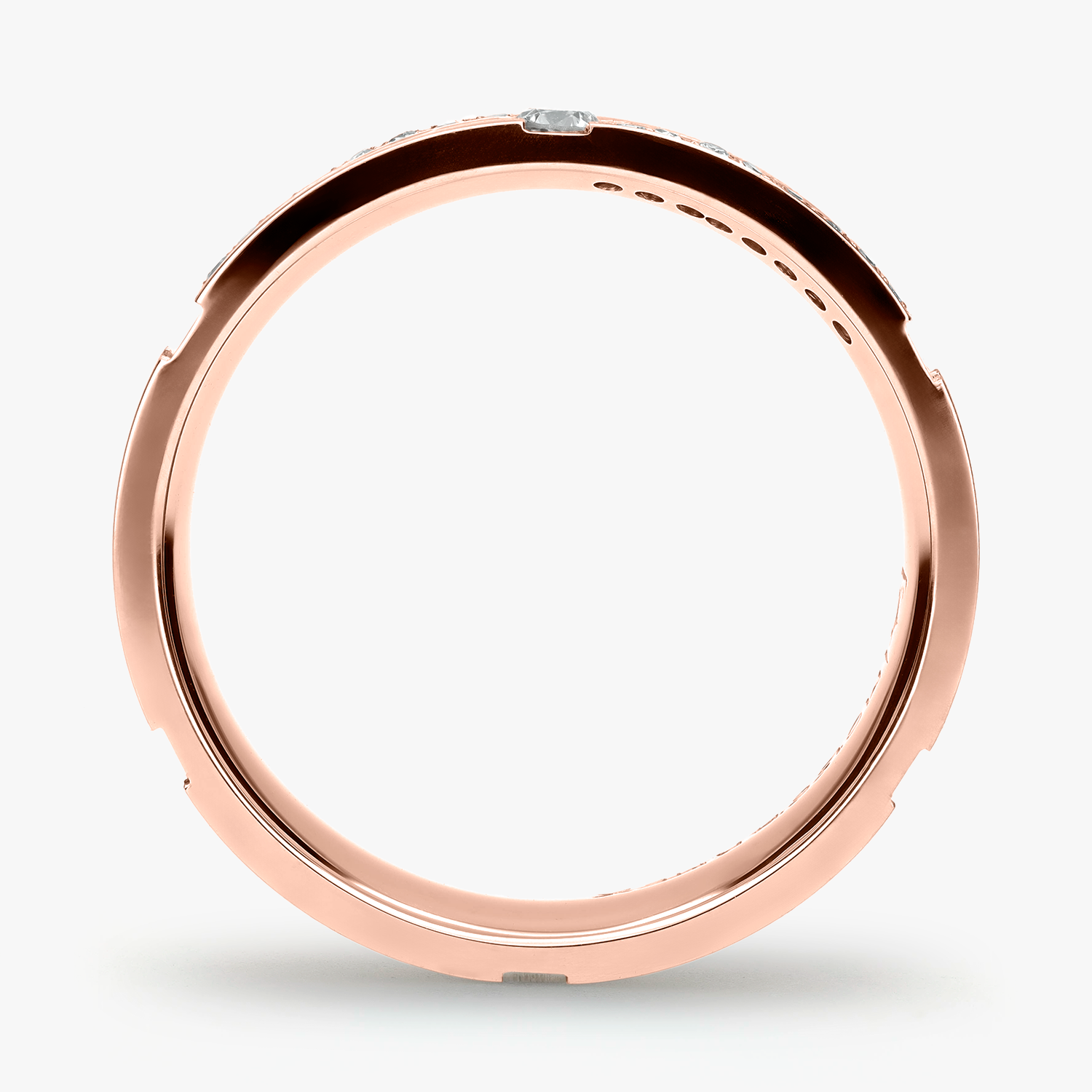 Argolla Llano Confort Rellena 5mm Brillante con incrustaciones, oro rosado