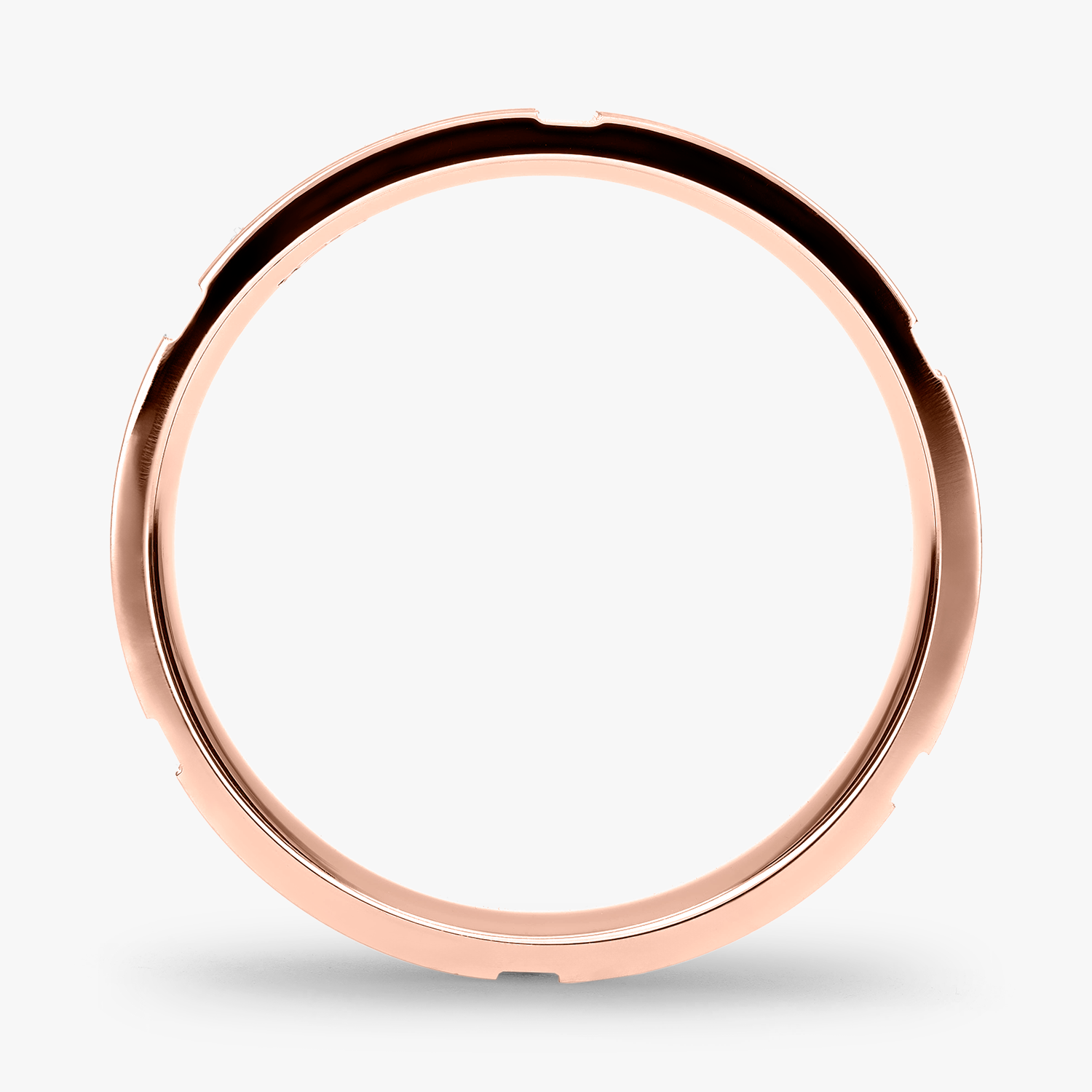 Argolla Llano Confort Rellena 5mm Lisa en oro rosado