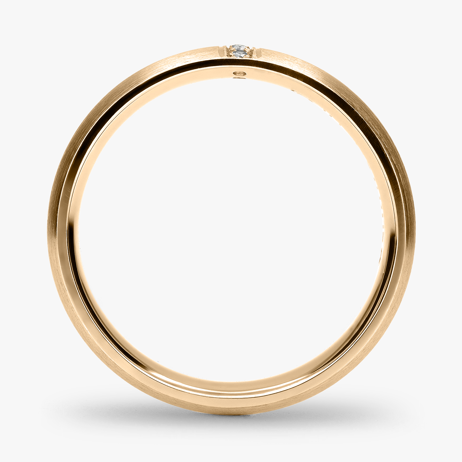 Argolla Gota Confort Rellena 5mm Brillante con incrustaciones, oro amarillo
