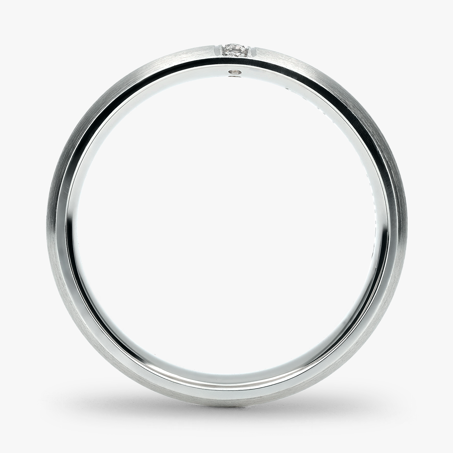 Argolla Gota Confort Rellena 5mm Brillante con incrustaciones, oro blanco