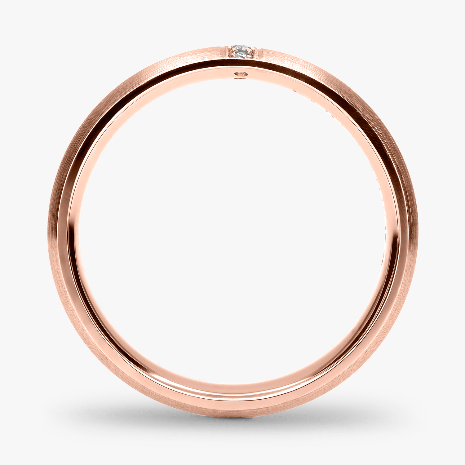 Argolla Gota Confort Rellena 5mm Brillante con incrustaciones, oro rosado