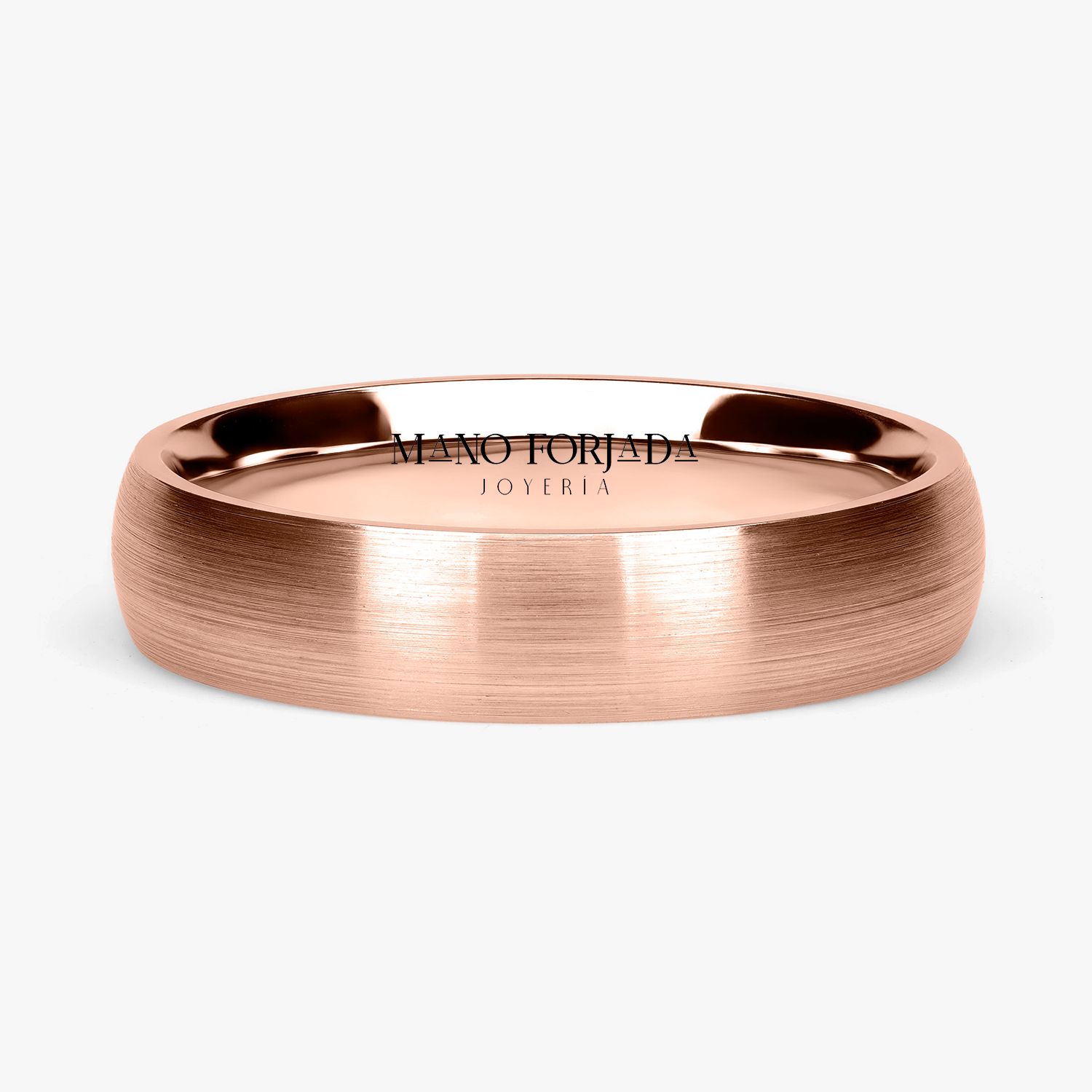 Argolla Gota Confort Rellena 5mm Lisa en oro rosado