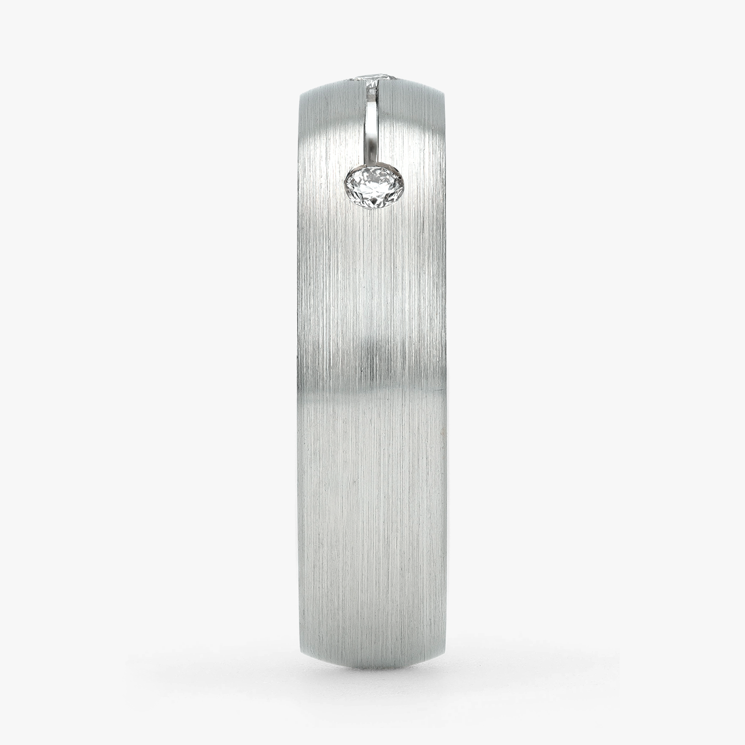 Argolla Costa Confort Rellena 5mm Brillante con incrustaciones, oro blanco