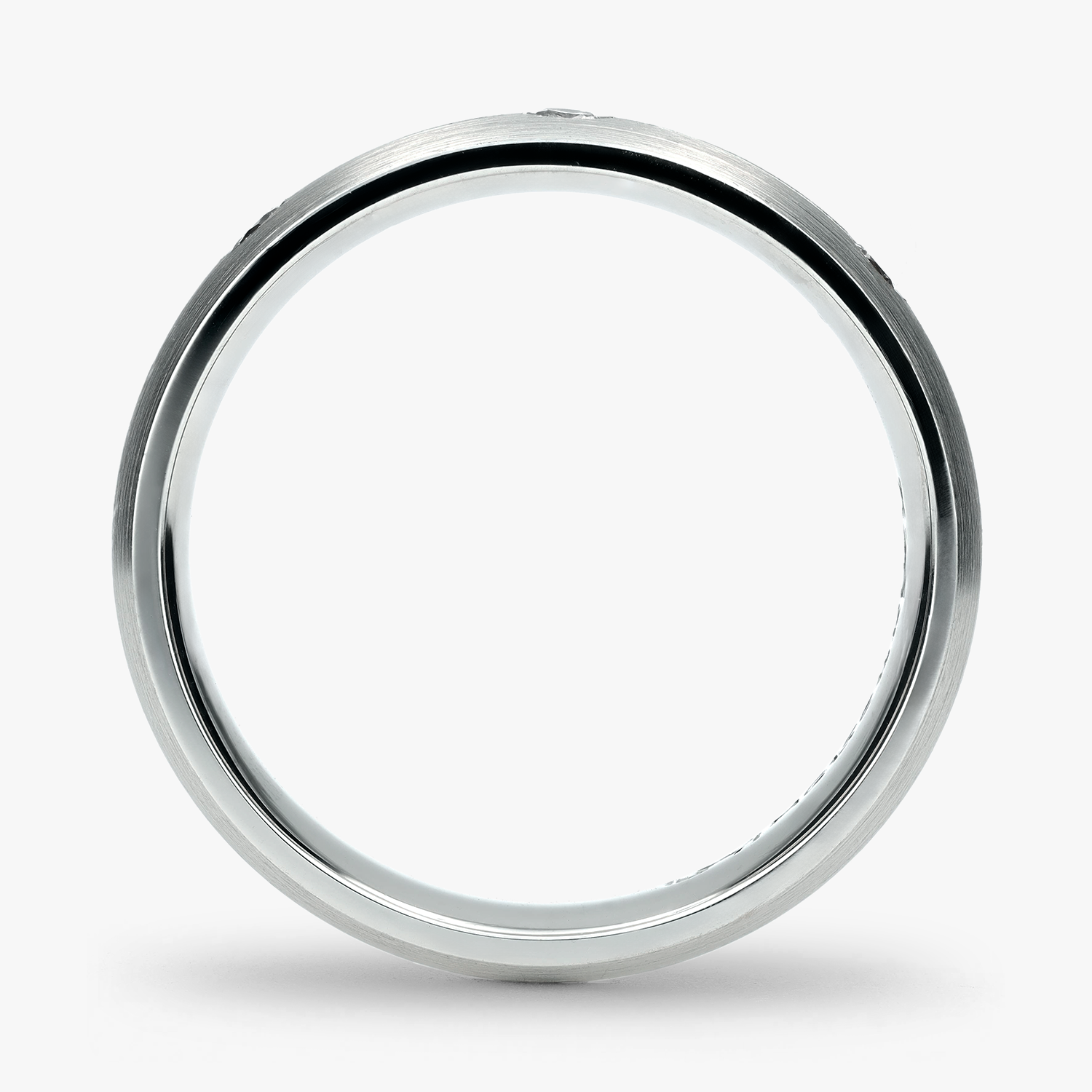 Argolla Costa Confort Rellena 5mm Brillante con incrustaciones, oro blanco