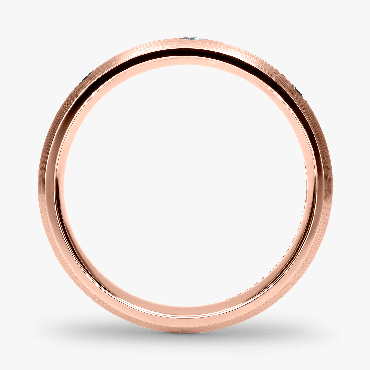 Argolla Costa Confort Rellena 5mm Brillante con incrustaciones, oro rosado