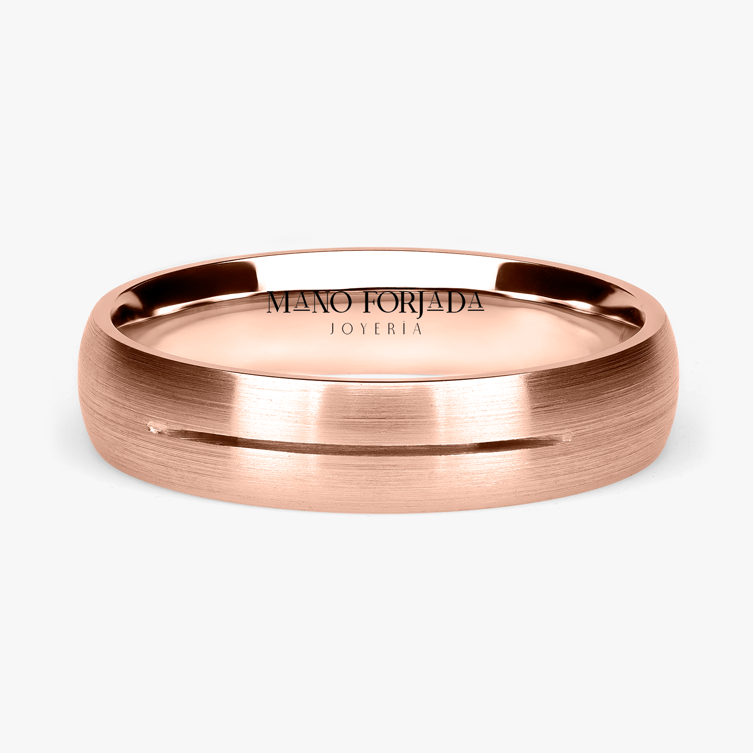 Argolla Costa Confort Rellena 5mm Lisa en oro rosado