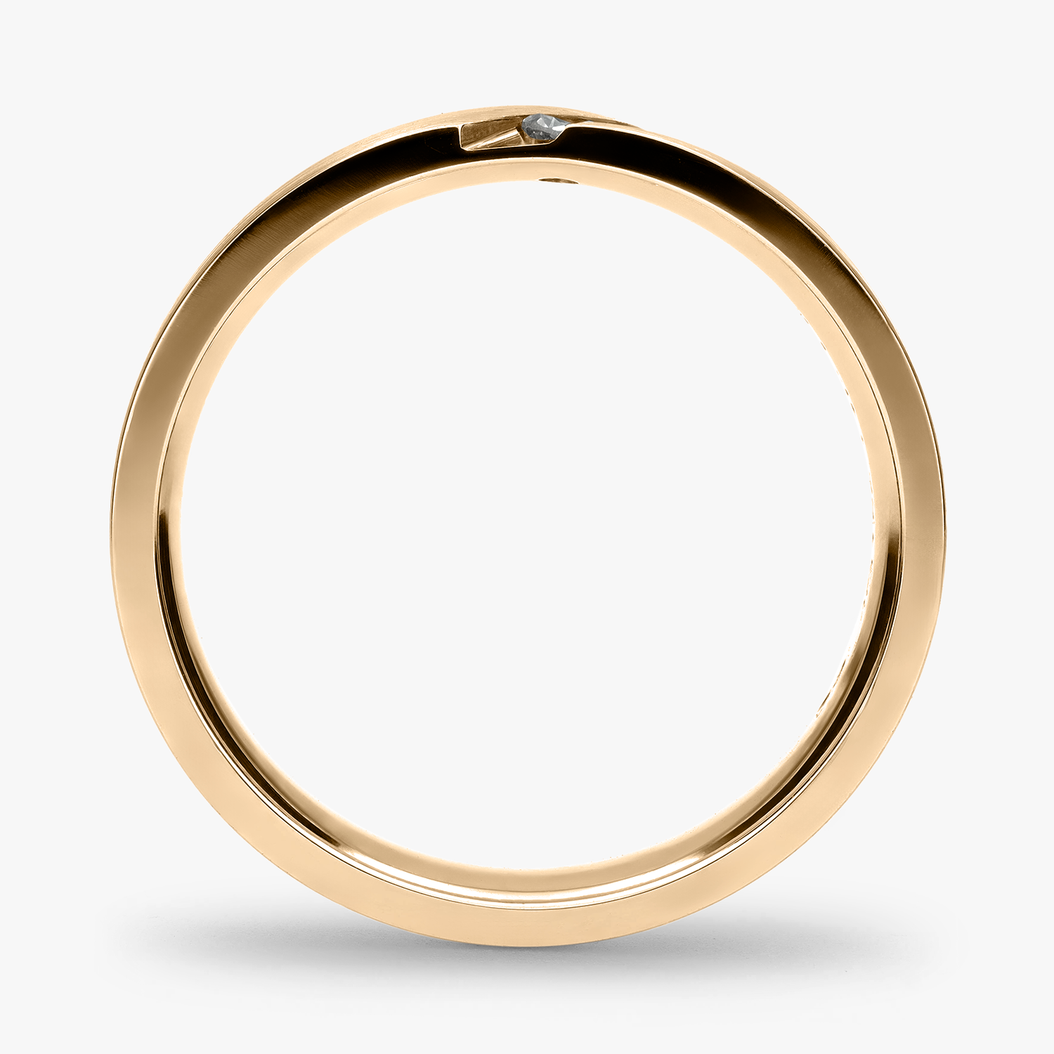 Argolla Arrecife Confort Rellena 5mm Brillante con incrustaciones, oro amarillo