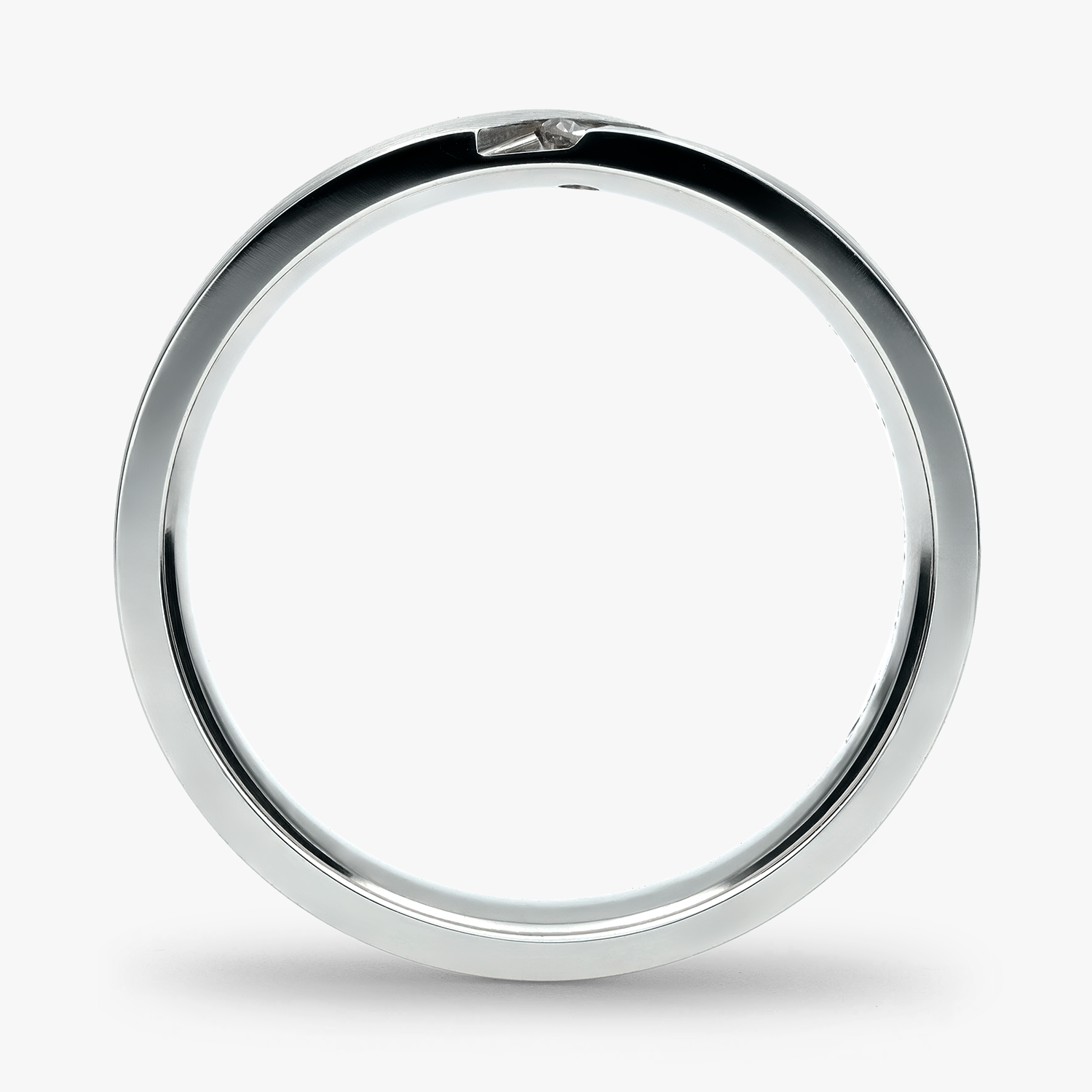 Argolla Arrecife Confort Rellena 5mm Brillante con incrustaciones, oro blanco