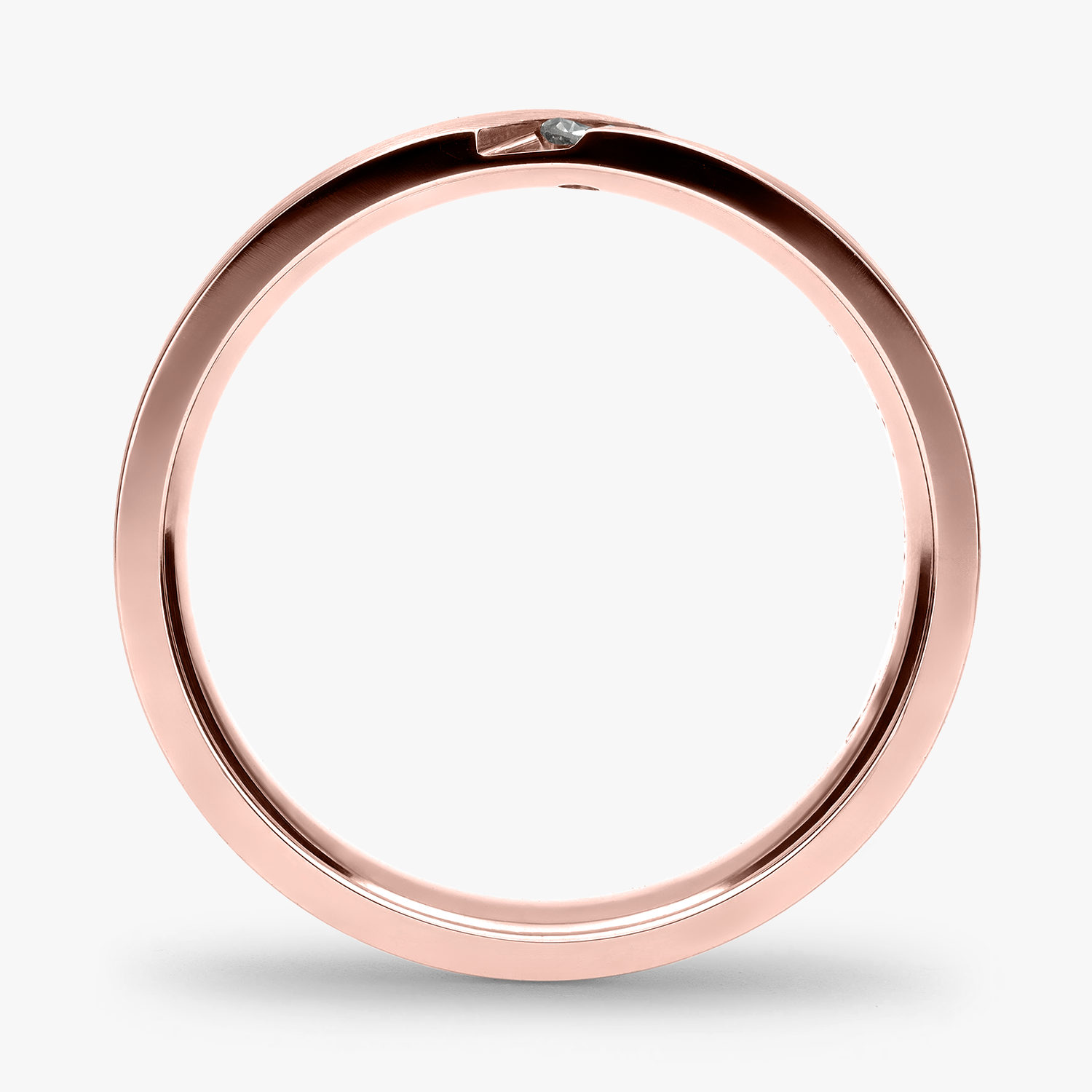 Argolla Arrecife Confort Rellena 5mm Brillante con incrustaciones, oro rosado