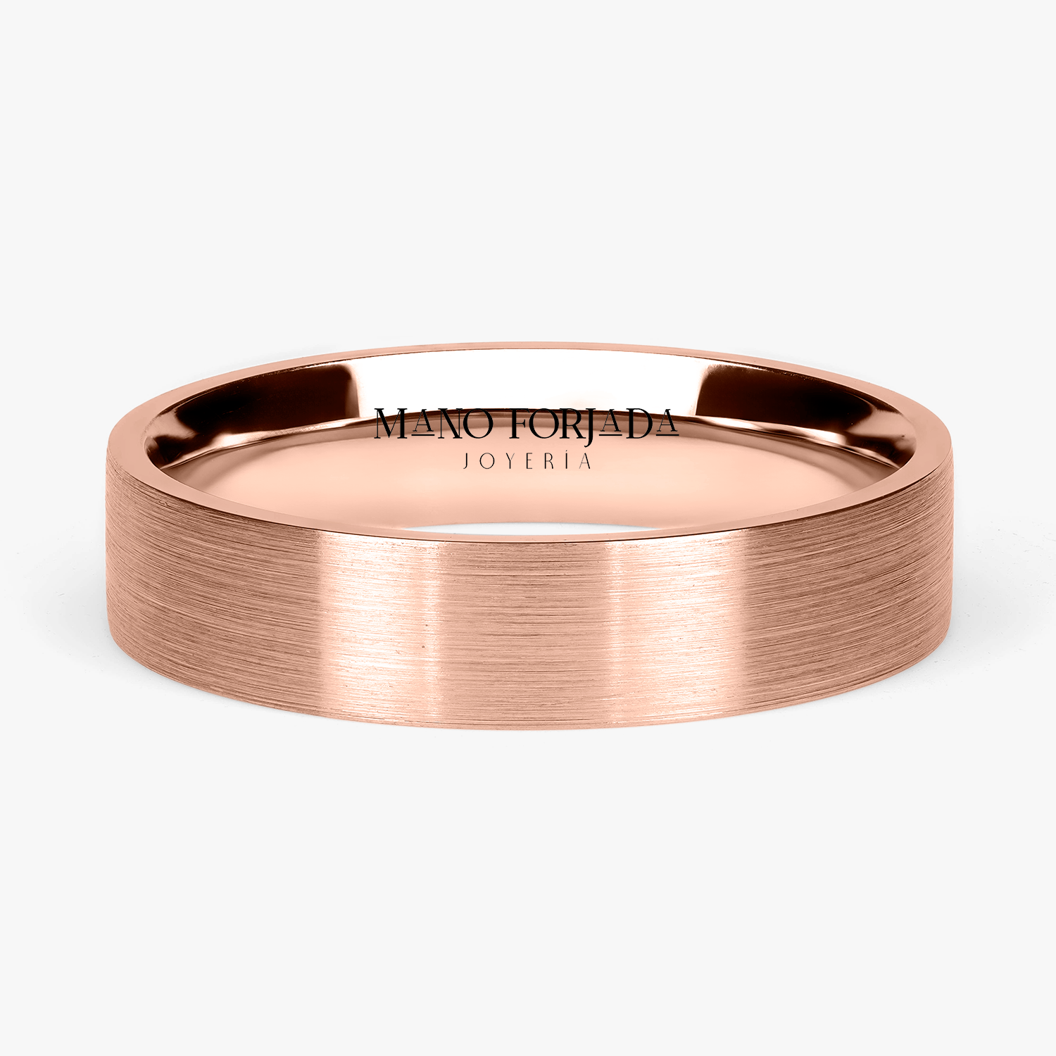 Argolla Arrecife Confort Rellena 5mm Lisa en oro rosado