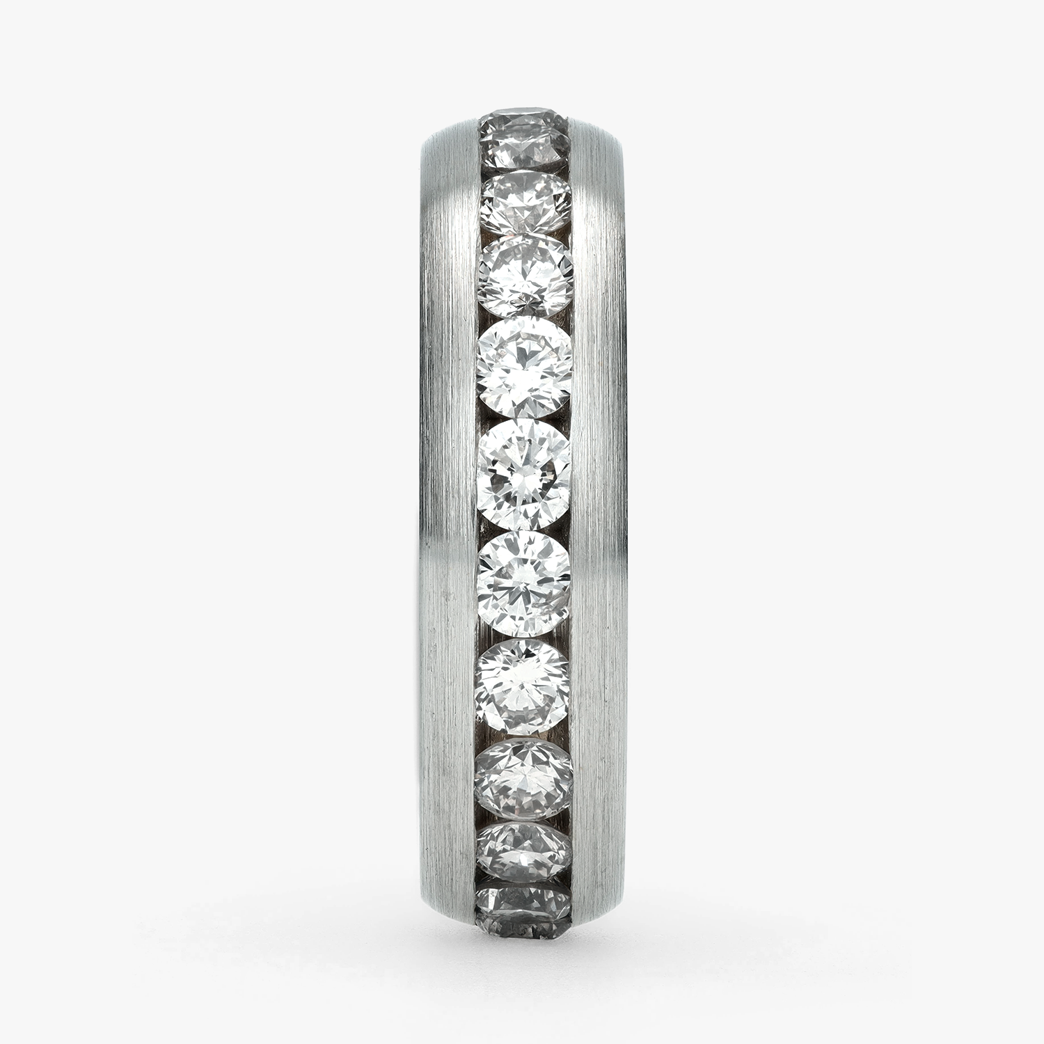 Argolla Brasa Confort Rellena 5mm Brillante con incrustaciones, oro blanco