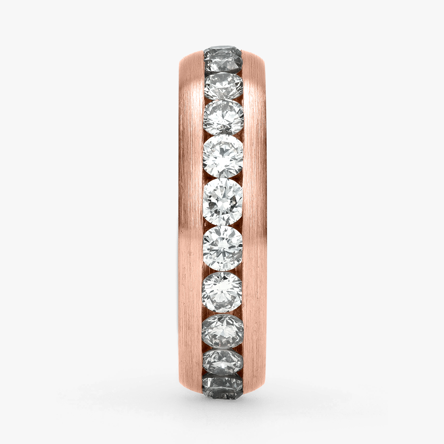 Argolla Brasa Confort Rellena 5mm Brillante con incrustaciones, oro rosado
