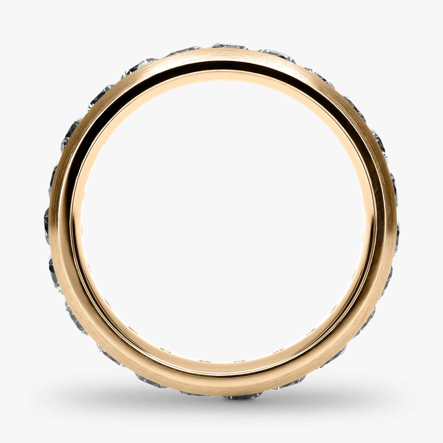 Argolla Brasa Confort Rellena 5mm Brillante con incrustaciones, oro amarillo