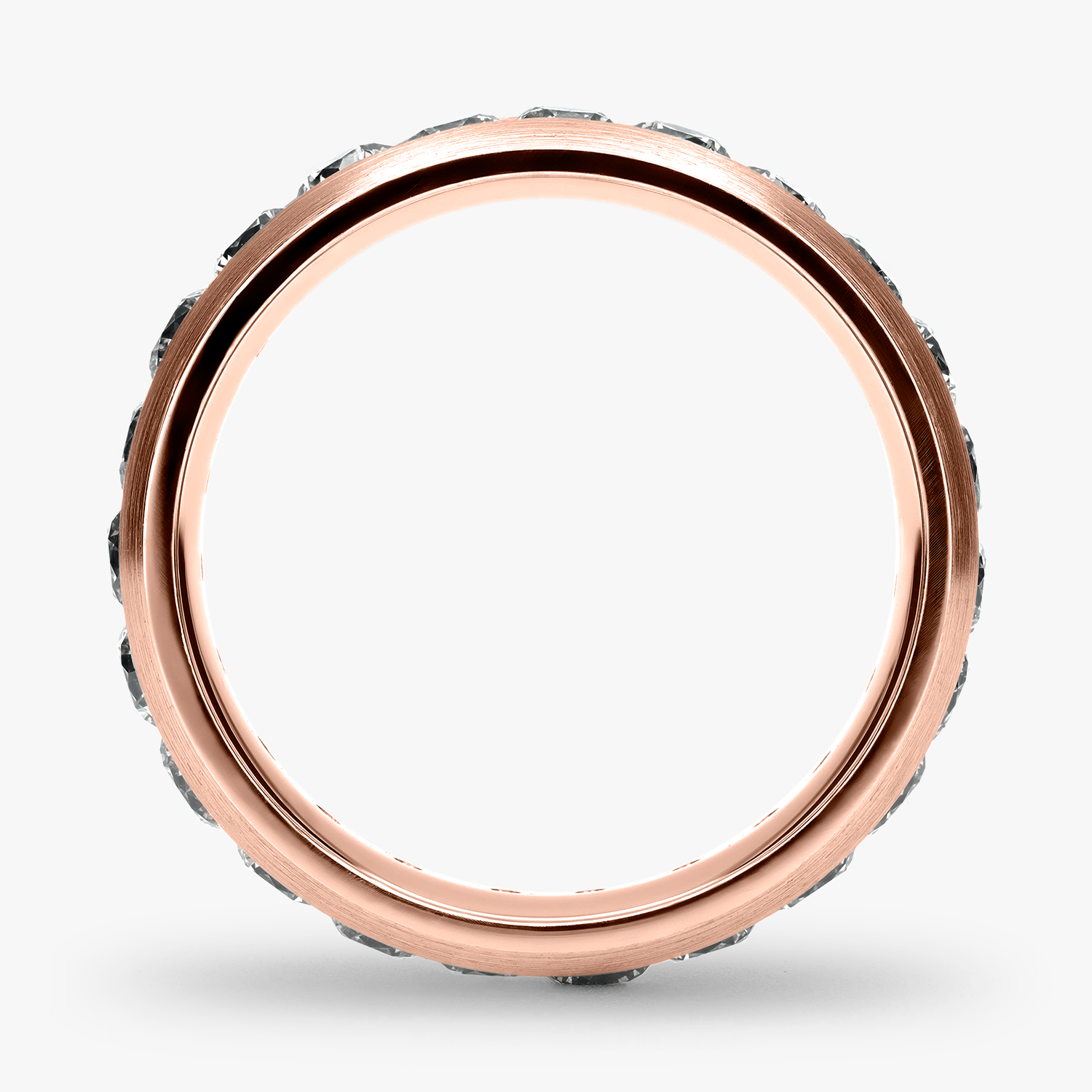 Argolla Brasa Confort Rellena 5mm Brillante con incrustaciones, oro rosado