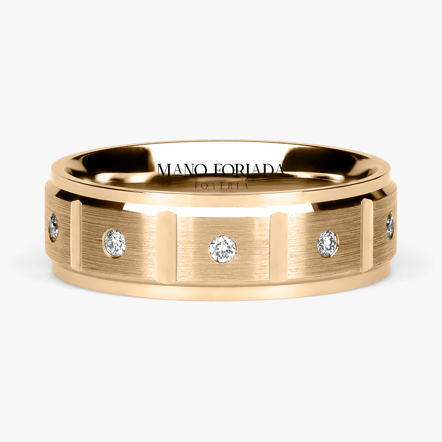 Argolla Cenote Confort Rellena 6mm Brillante con incrustaciones, oro amarillo