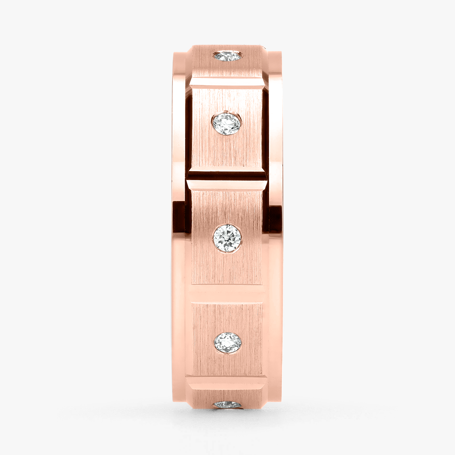 Argolla Cenote Confort Rellena 6mm Brillante con incrustaciones, oro rosado