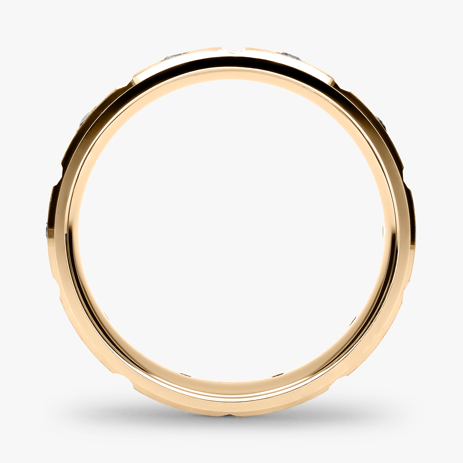 Argolla Cenote Confort Rellena 6mm Brillante con incrustaciones, oro amarillo