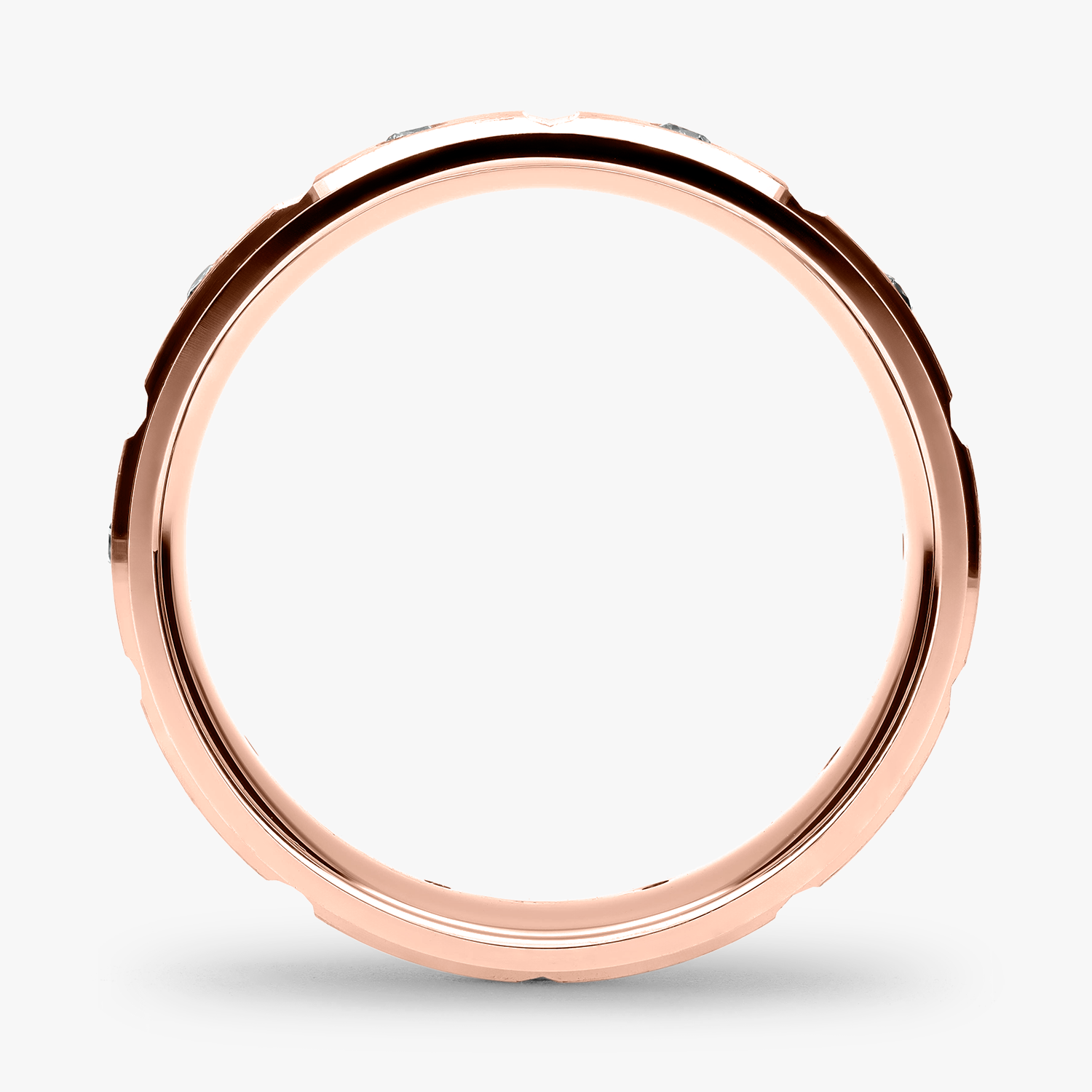 Argolla Cenote Confort Rellena 6mm Brillante con incrustaciones, oro rosado