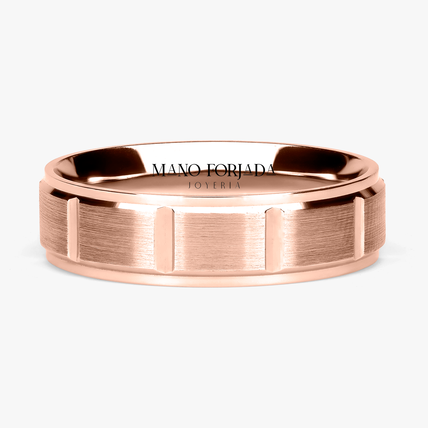 Argolla Cenote Confort Rellena 6mm Lisa en oro rosado