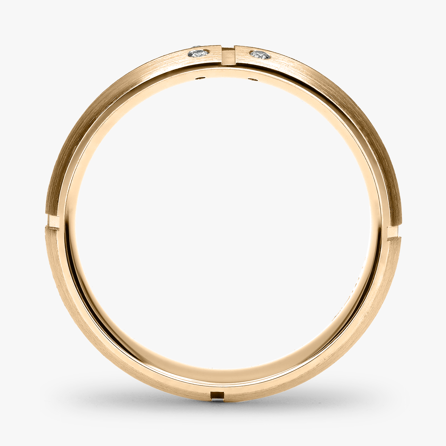 Argolla Cumbre Confort Rellena 6mm Brillante con incrustaciones, oro amarillo