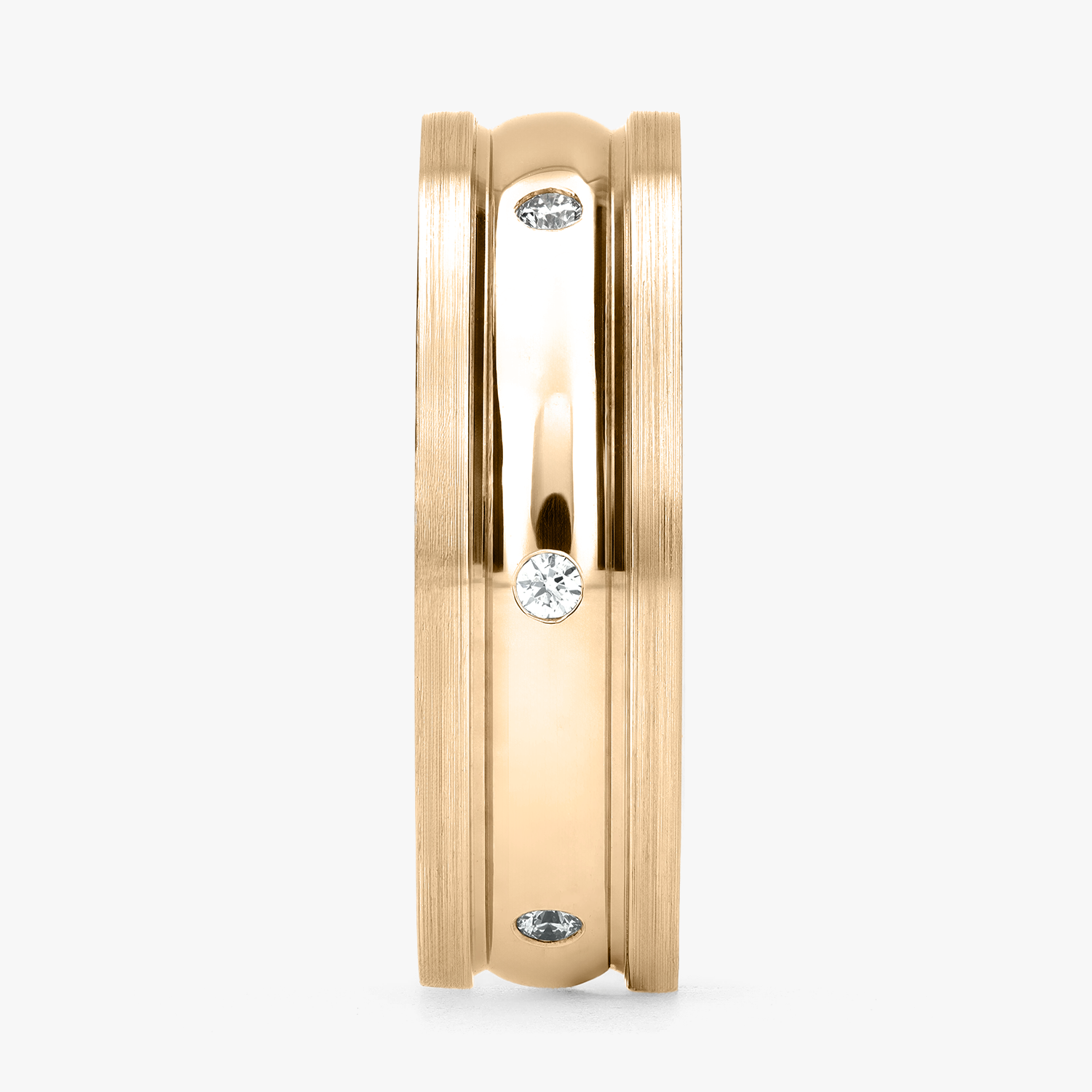 Argolla Volcán Confort Rellena 6mm Brillante con incrustaciones, oro amarillo