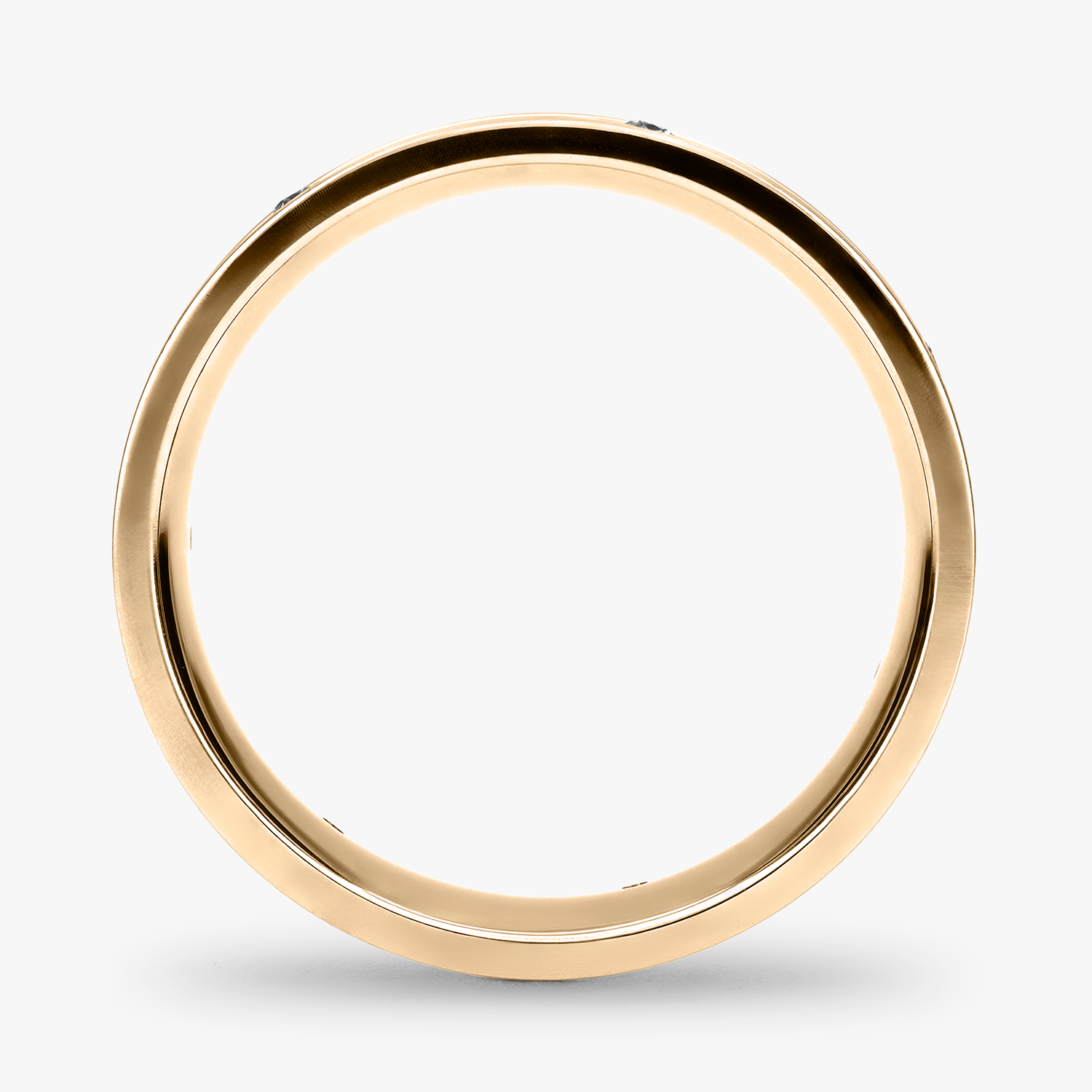 Argolla Volcán Confort Rellena 6mm Brillante con incrustaciones, oro amarillo
