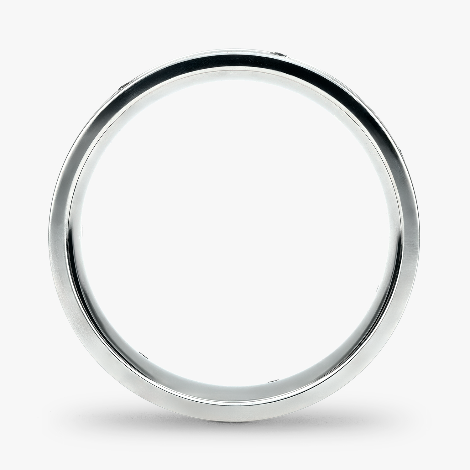 Argolla Volcán Confort Rellena 6mm Brillante con incrustaciones, oro blanco