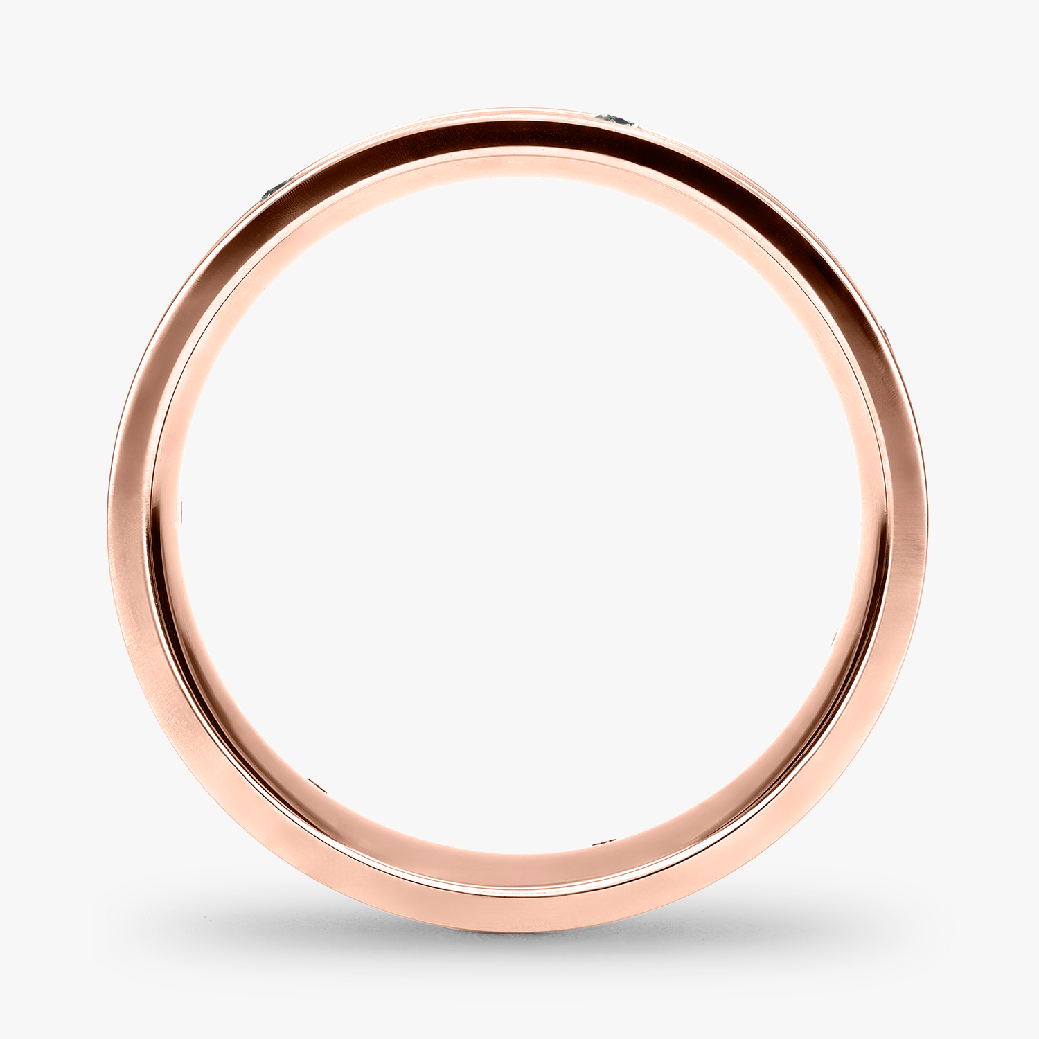 Argolla Volcán Confort Rellena 6mm Brillante con incrustaciones, oro rosado