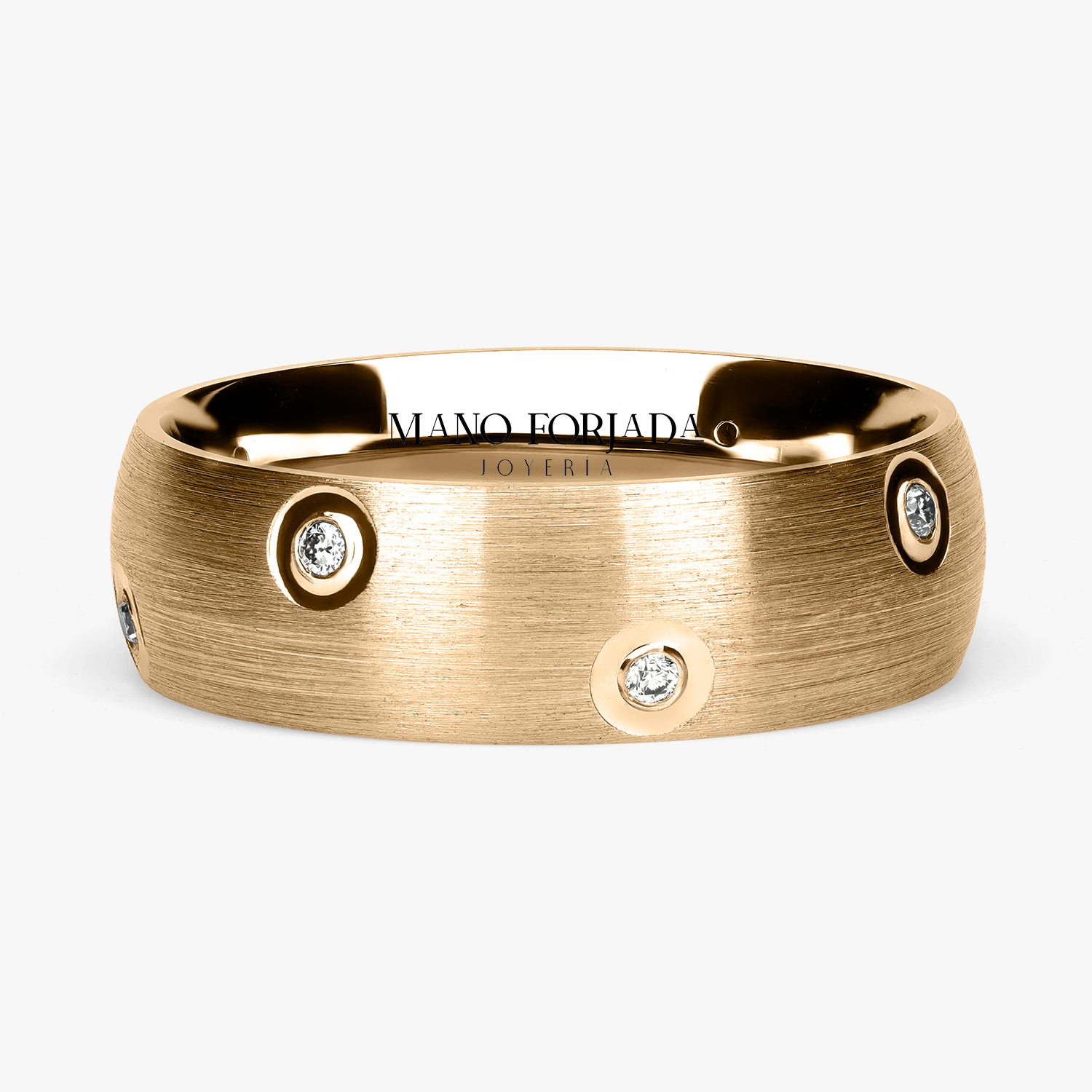 Argolla Cima Confort Rellena 6mm Brillante con incrustaciones, oro amarillo
