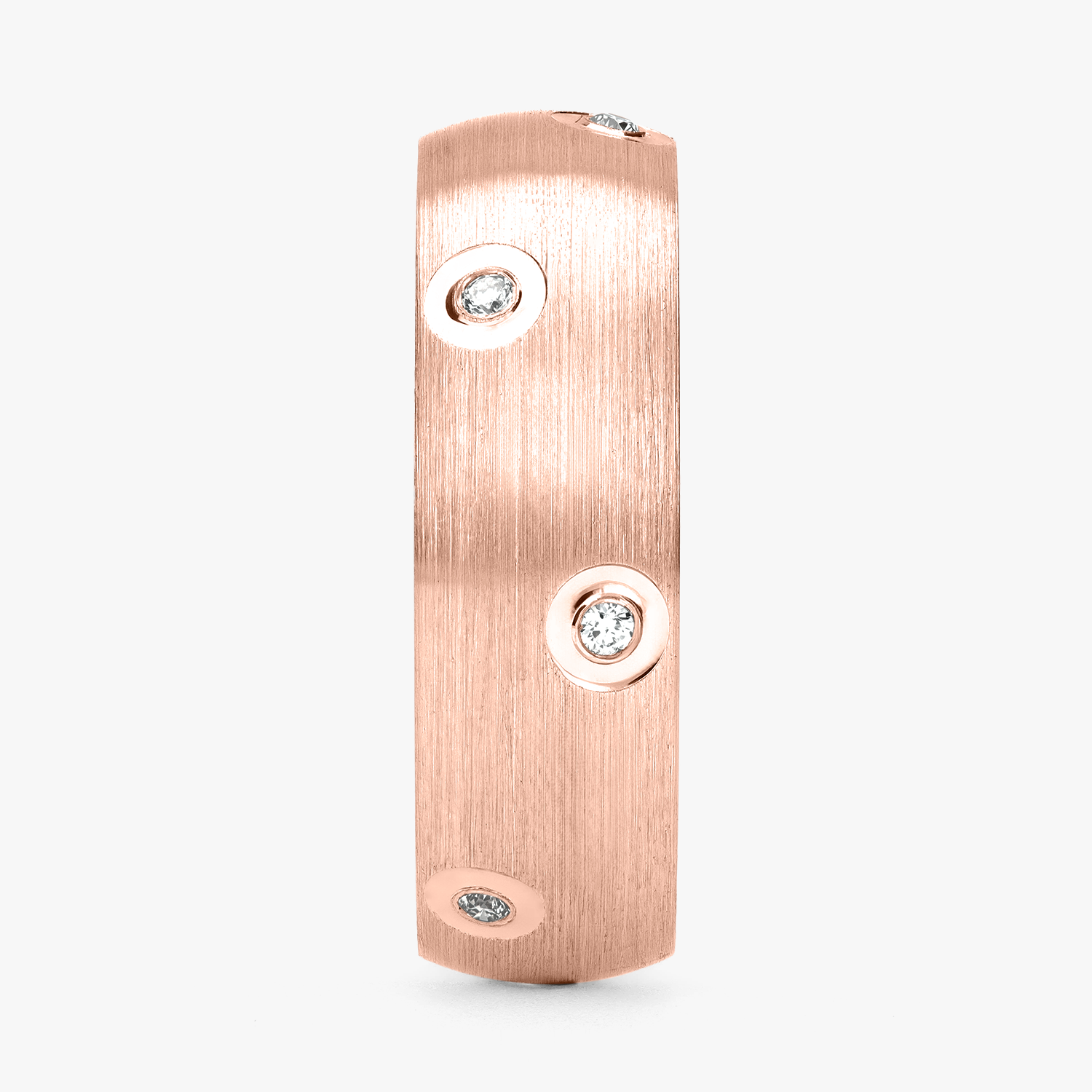 Argolla Cima Confort Rellena 6mm Brillante con incrustaciones, oro rosado