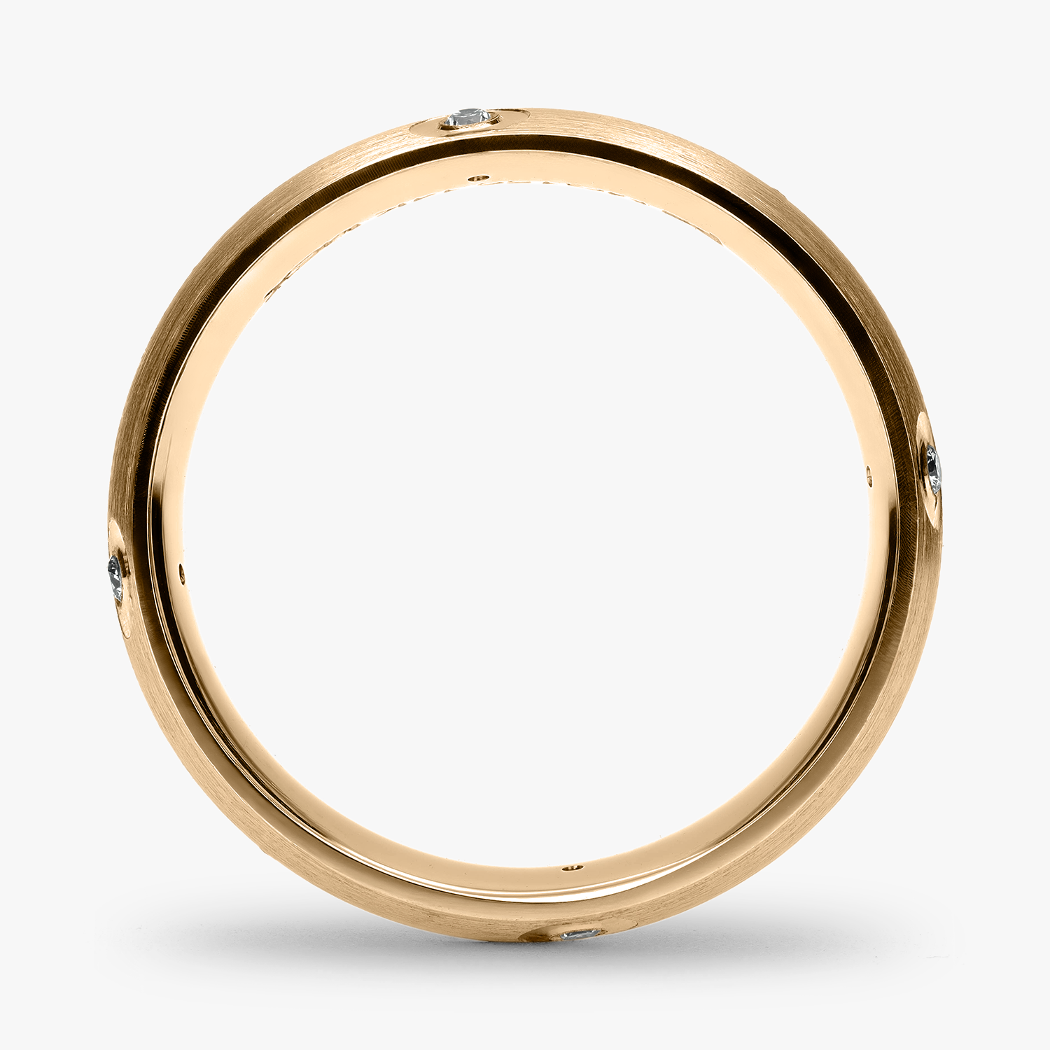 Argolla Cima Confort Rellena 6mm Brillante con incrustaciones, oro amarillo