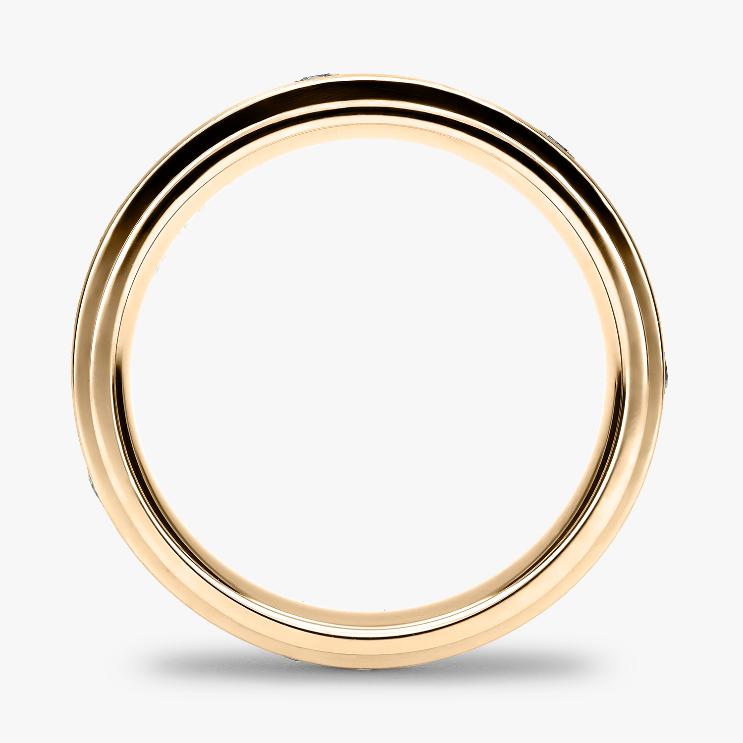 Argolla Espiral Confort Rellena 6mm giratoria Brillante con incrustaciones, oro amarillo