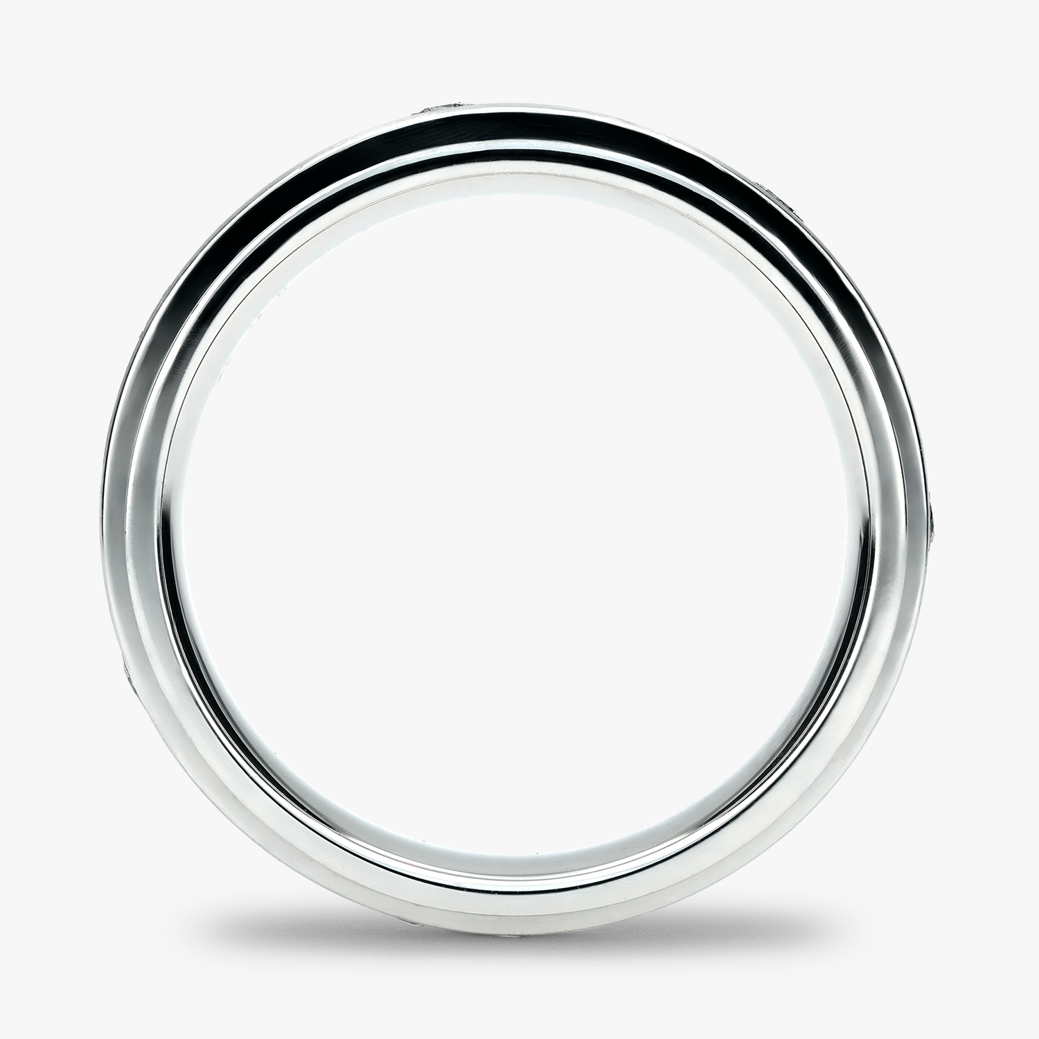 Argolla Espiral Confort Rellena 6mm giratoria Brillante con incrustaciones, oro blanco