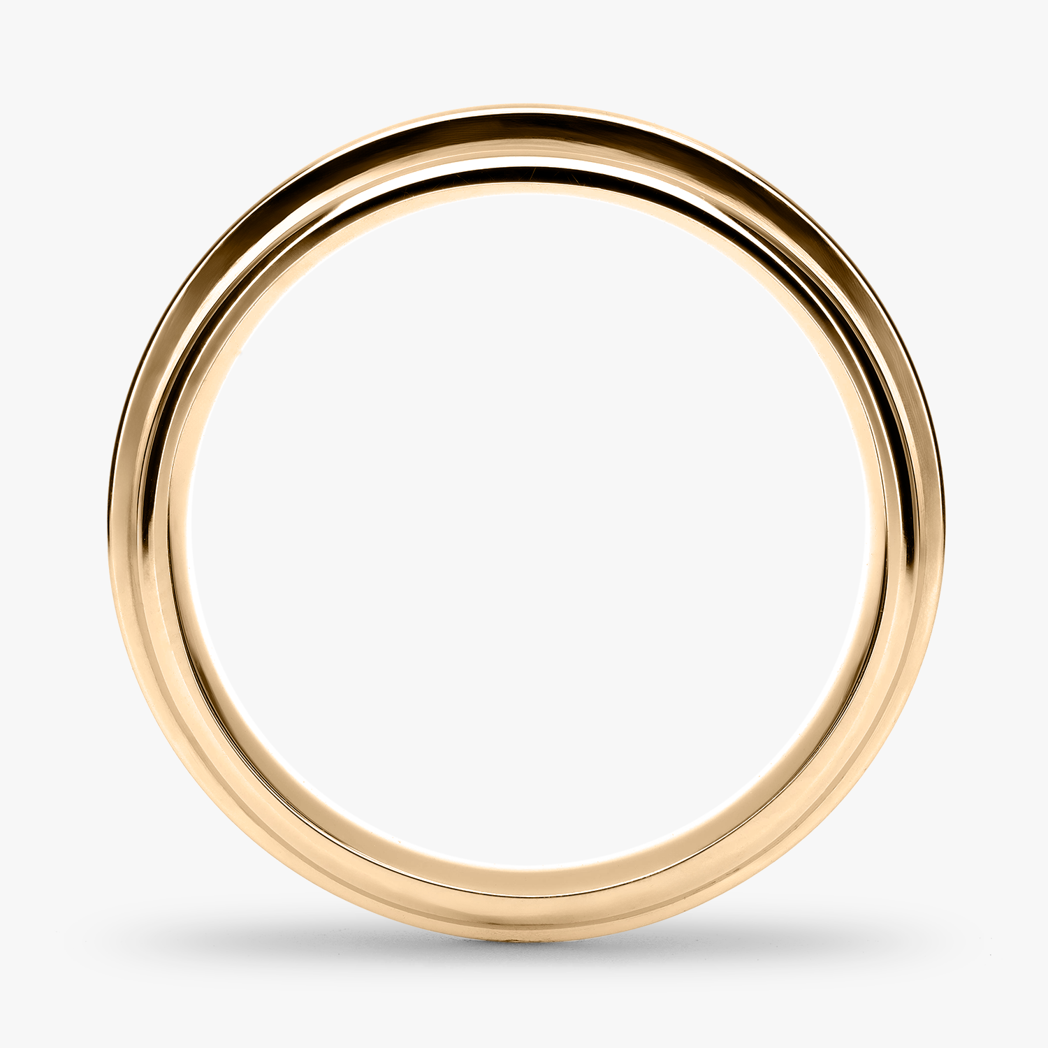 Argolla Vórtice Confort Rellena 6mm giratoria Lisa en oro amarillo