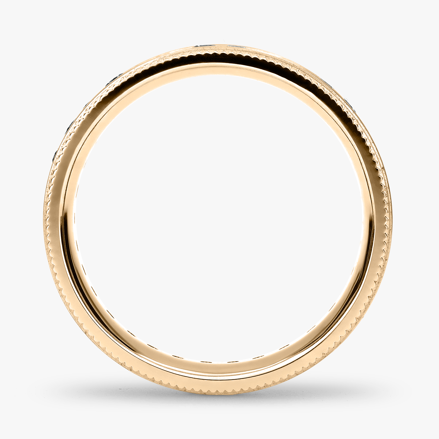 Argolla Veta Confort Rellena 6mm Brillante con incrustaciones, oro amarillo