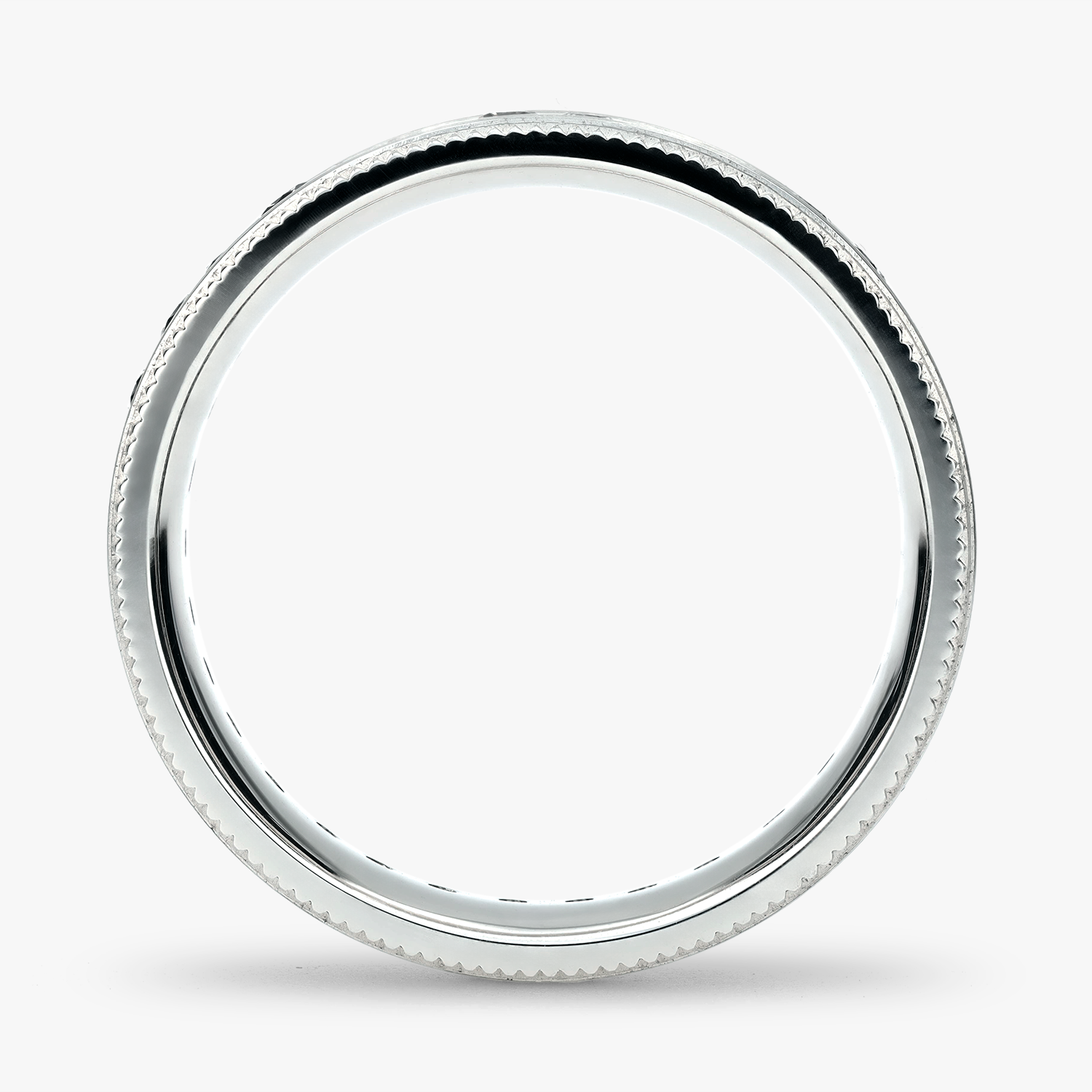 Argolla Veta Confort Rellena 6mm Brillante con incrustaciones, oro blanco