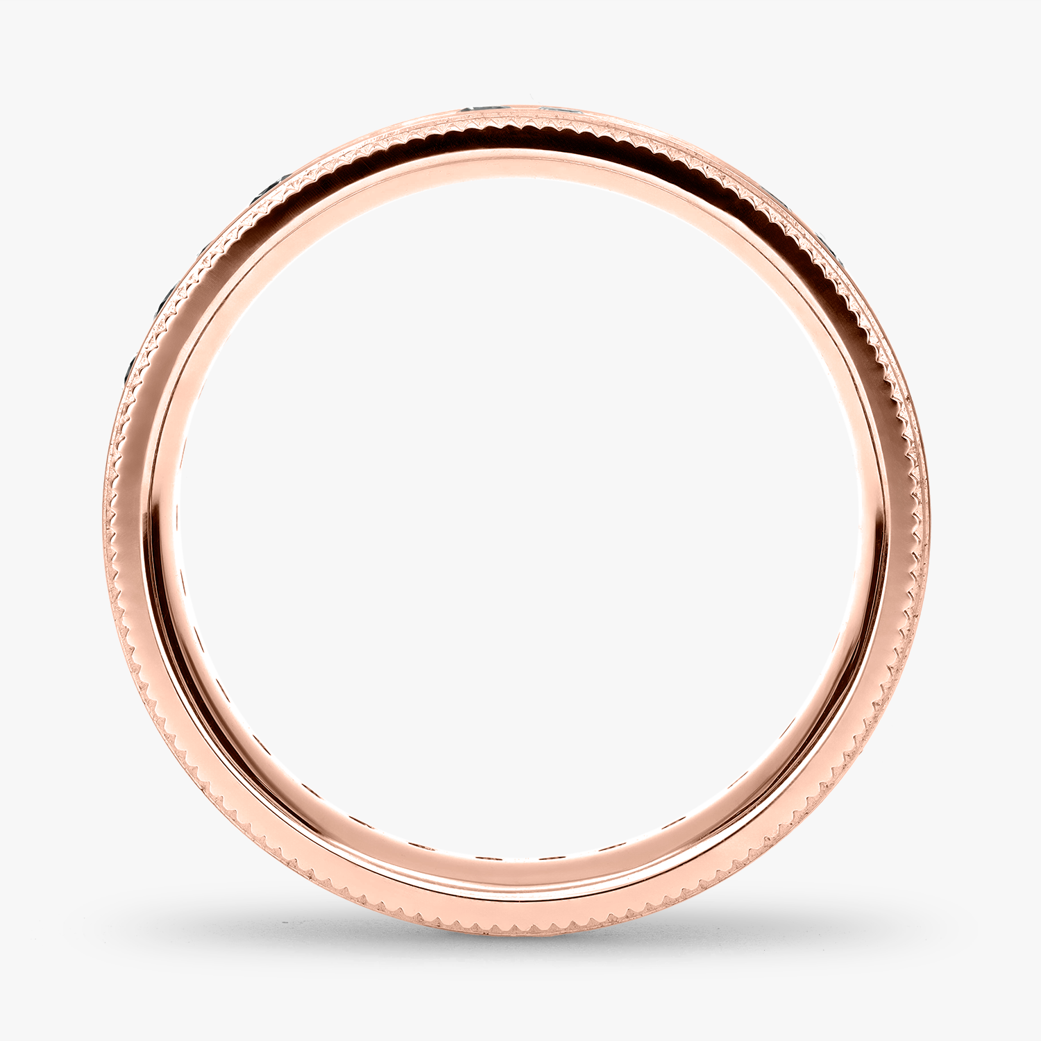 Argolla Veta Confort Rellena 6mm Brillante con incrustaciones, oro rosado