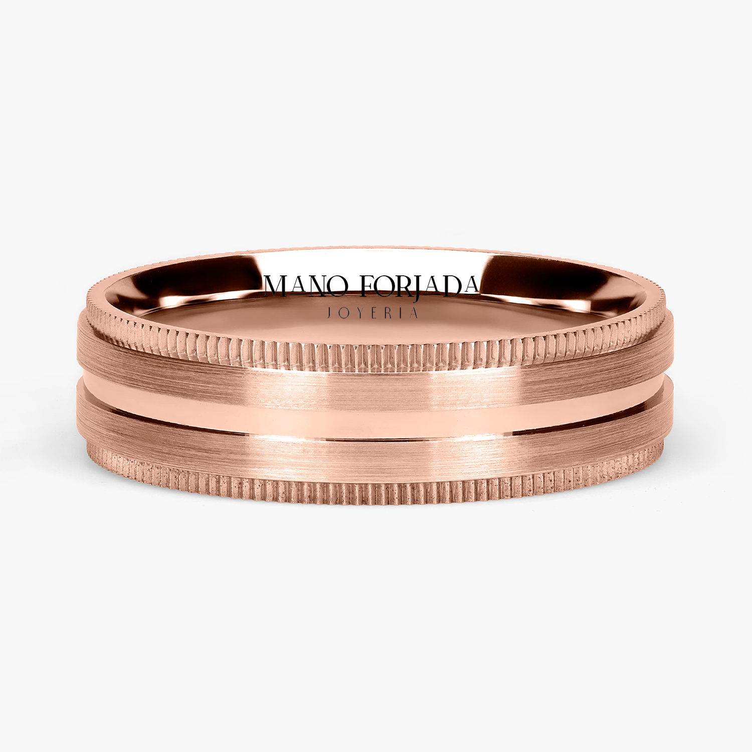 Argolla Veta Confort Rellena 6mm Lisa en oro rosado