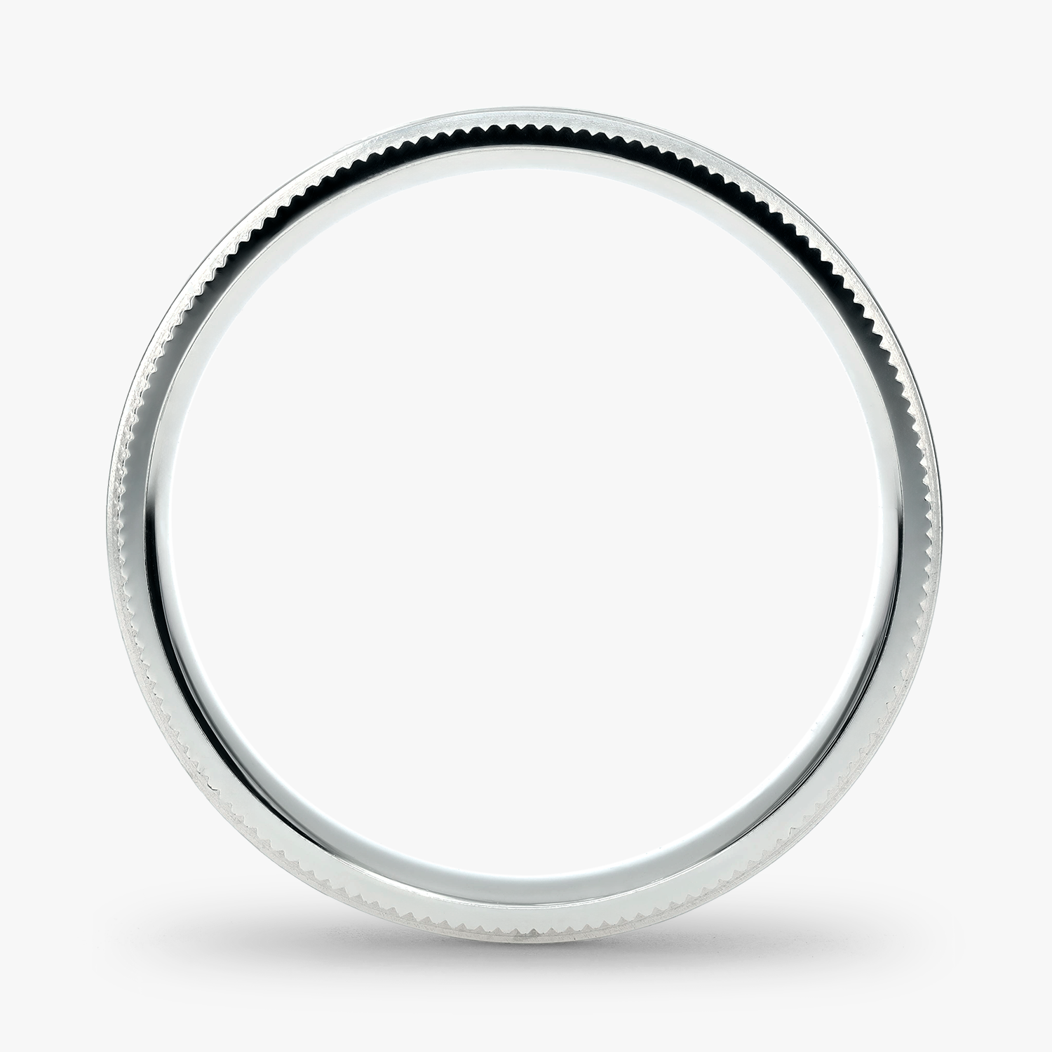 Argolla Veta Confort Rellena 6mm Lisa en oro blanco