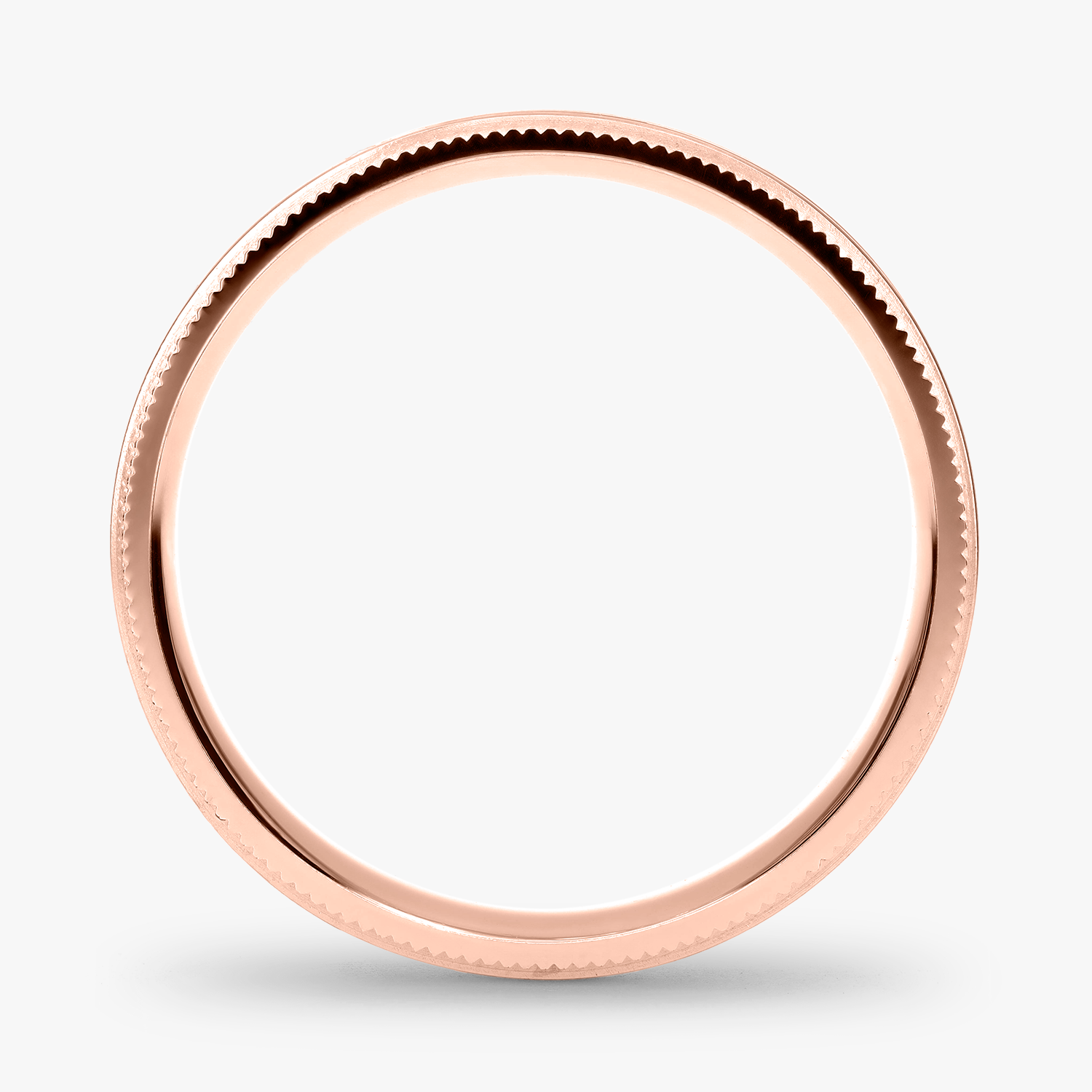 Argolla Veta Confort Rellena 6mm Lisa en oro rosado