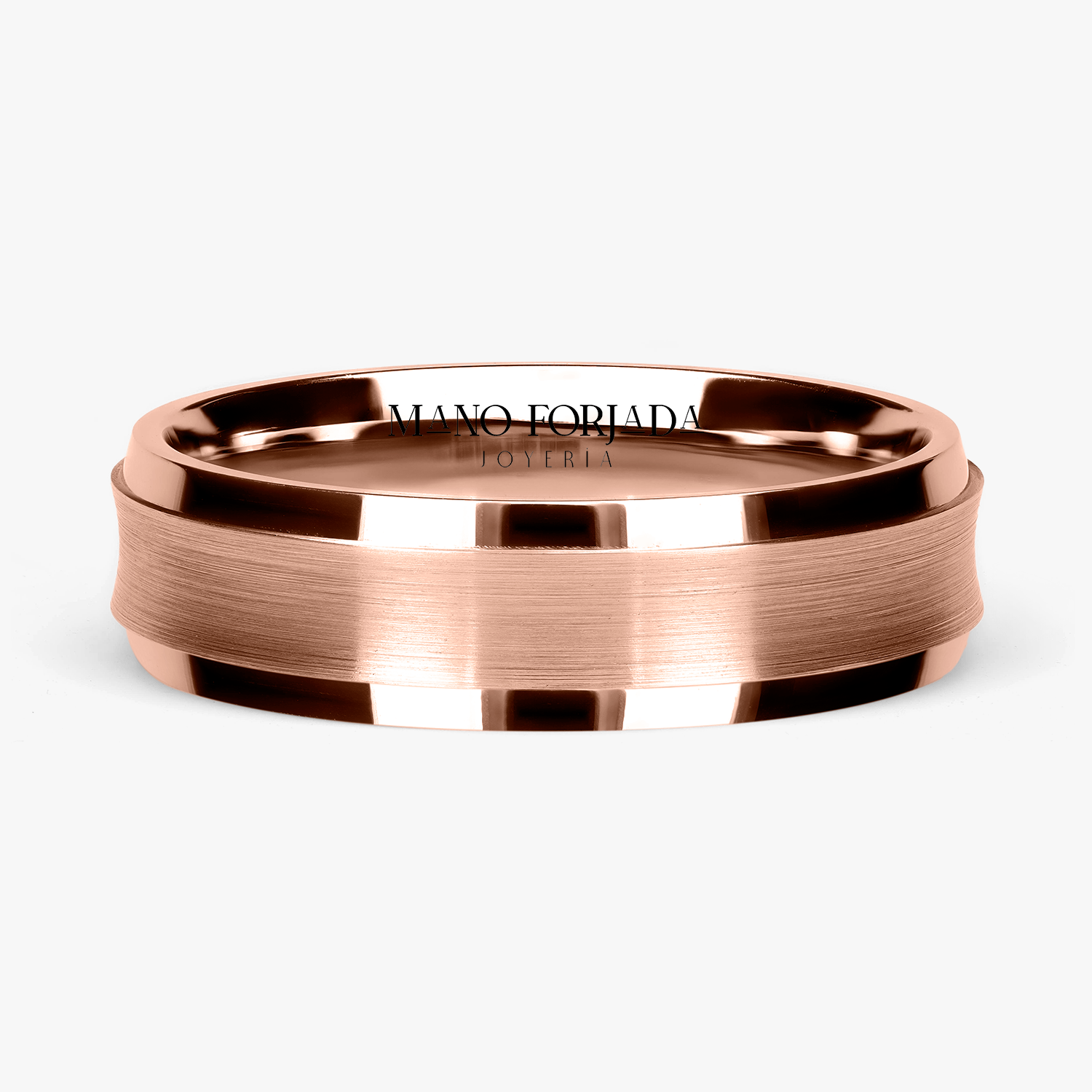 Argolla Pino Confort Rellena 6mm Lisa en oro rosado