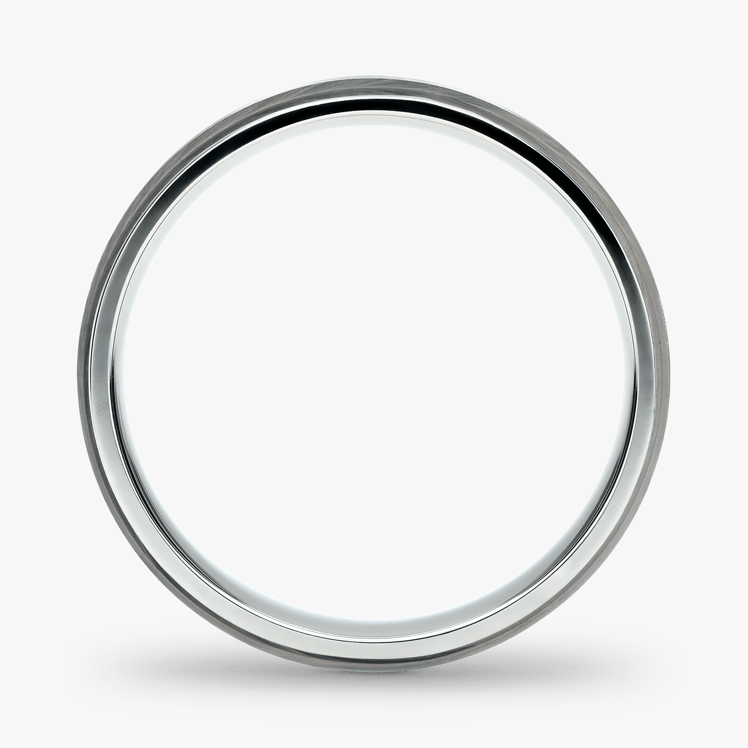 Argolla Pino Confort Rellena 6mm Lisa en oro blanco