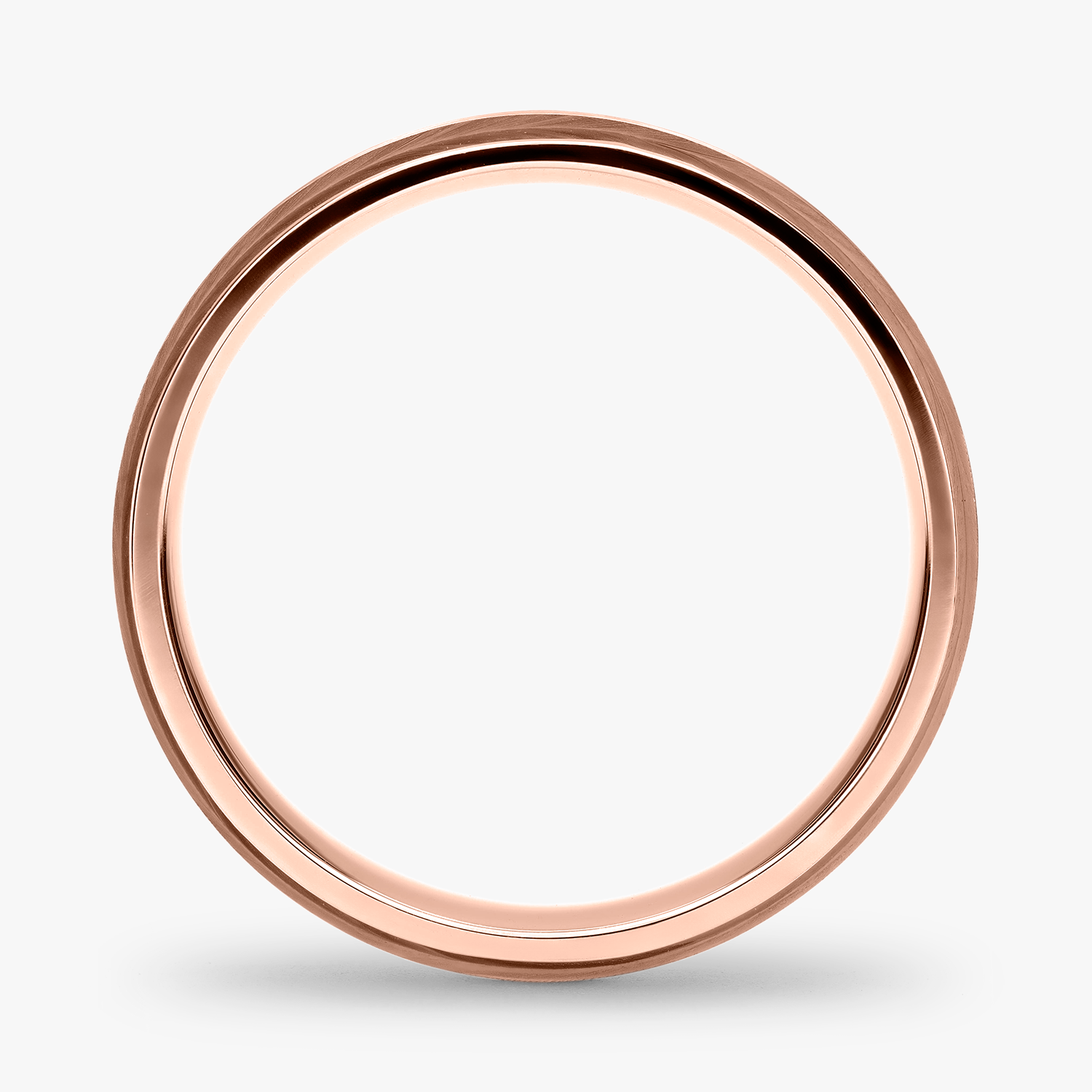 Argolla Pino Confort Rellena 6mm Lisa en oro rosado